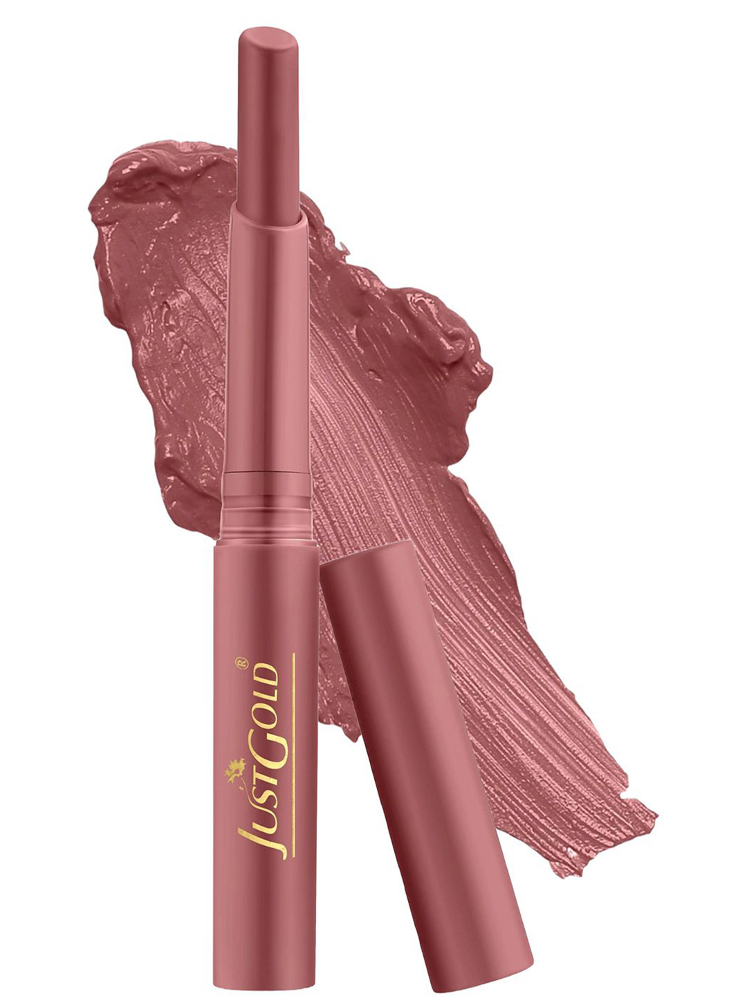 JUSTGOLD Long Lasting Matte Lipstick With Vitamin E & Aloe Vera - 4 g - Almond 04