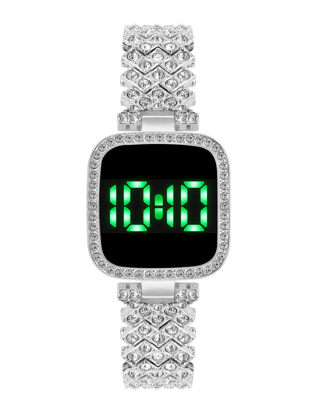 SWADESI STUFF Dial & Straps Digital Automatic Watch SDS 154 SQUARE SILVER 99