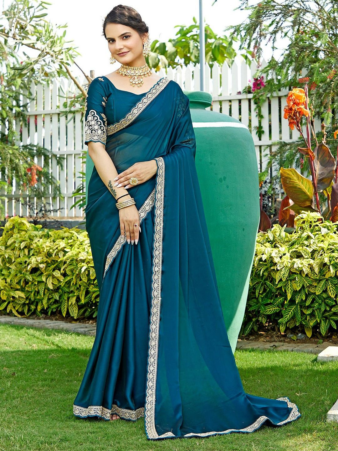 K 5 Fashion Pure Chiffon Saree