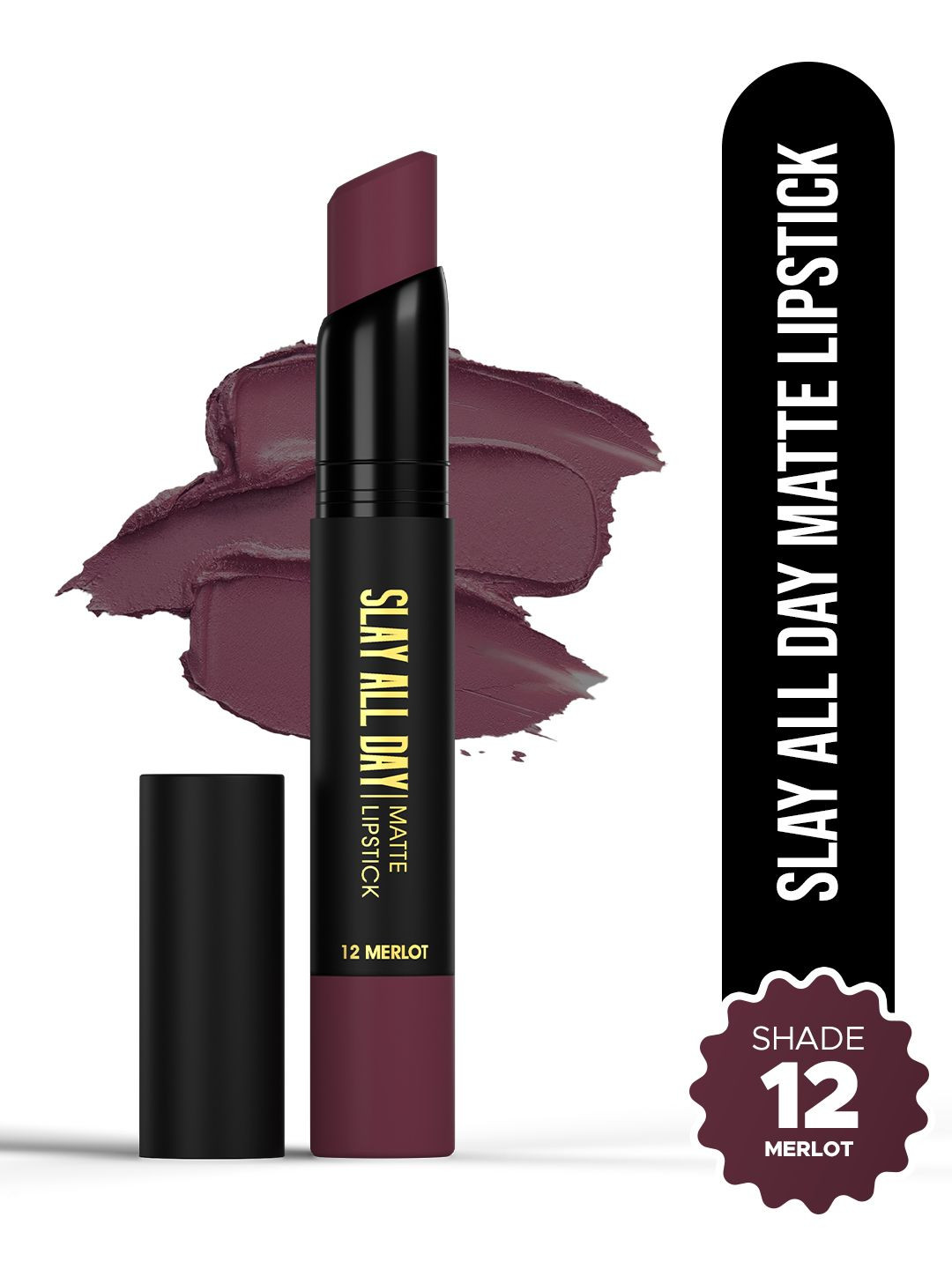 Hilary Rhoda Slay All Day Creamy Matte Lipstick - 2.6 g - Merlot 12