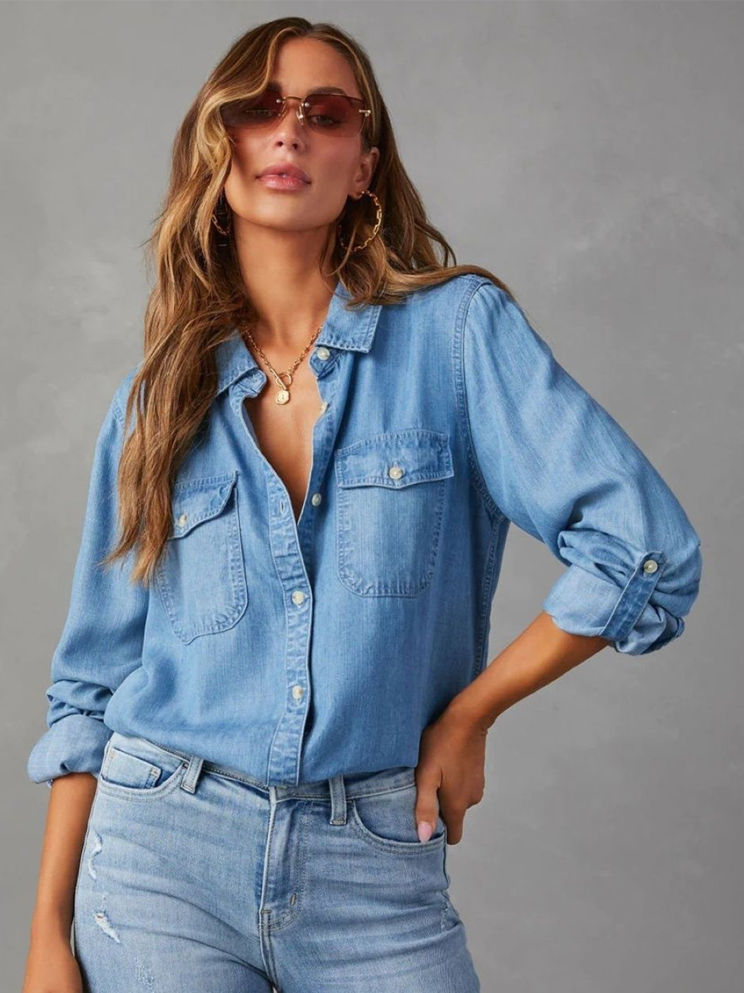 all about you Original Spread Collar Casual Shirt
