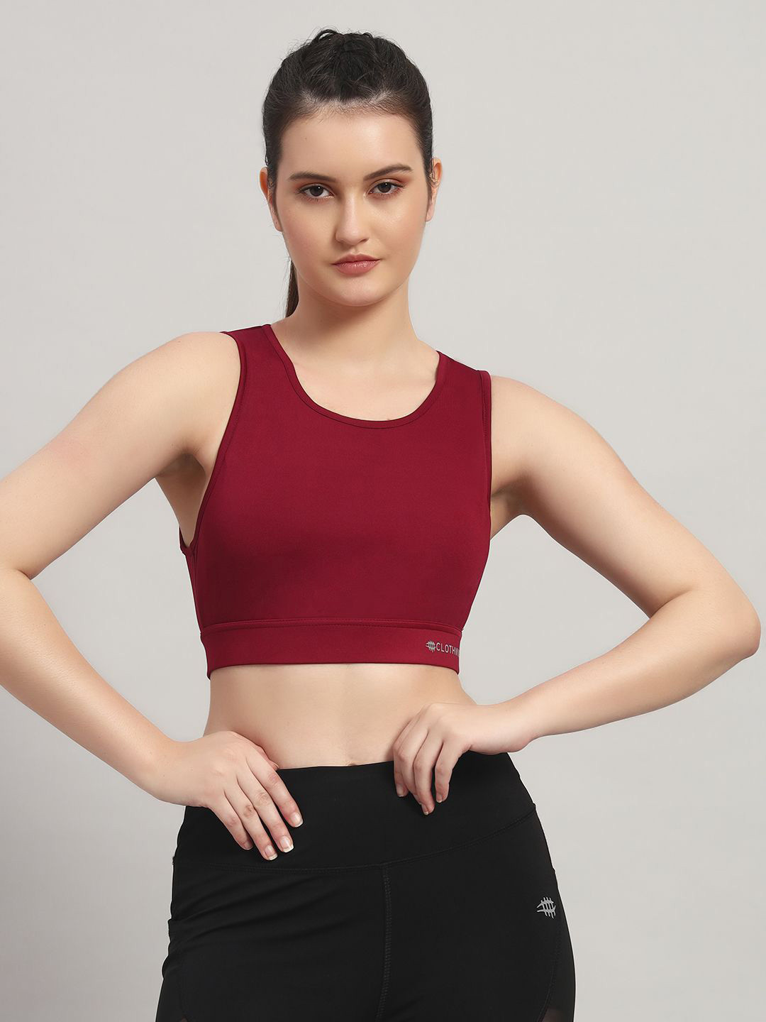 CLOTHWIK COLLECTION Solid Full Coverage Removable Padding Styled Back Workout Bra