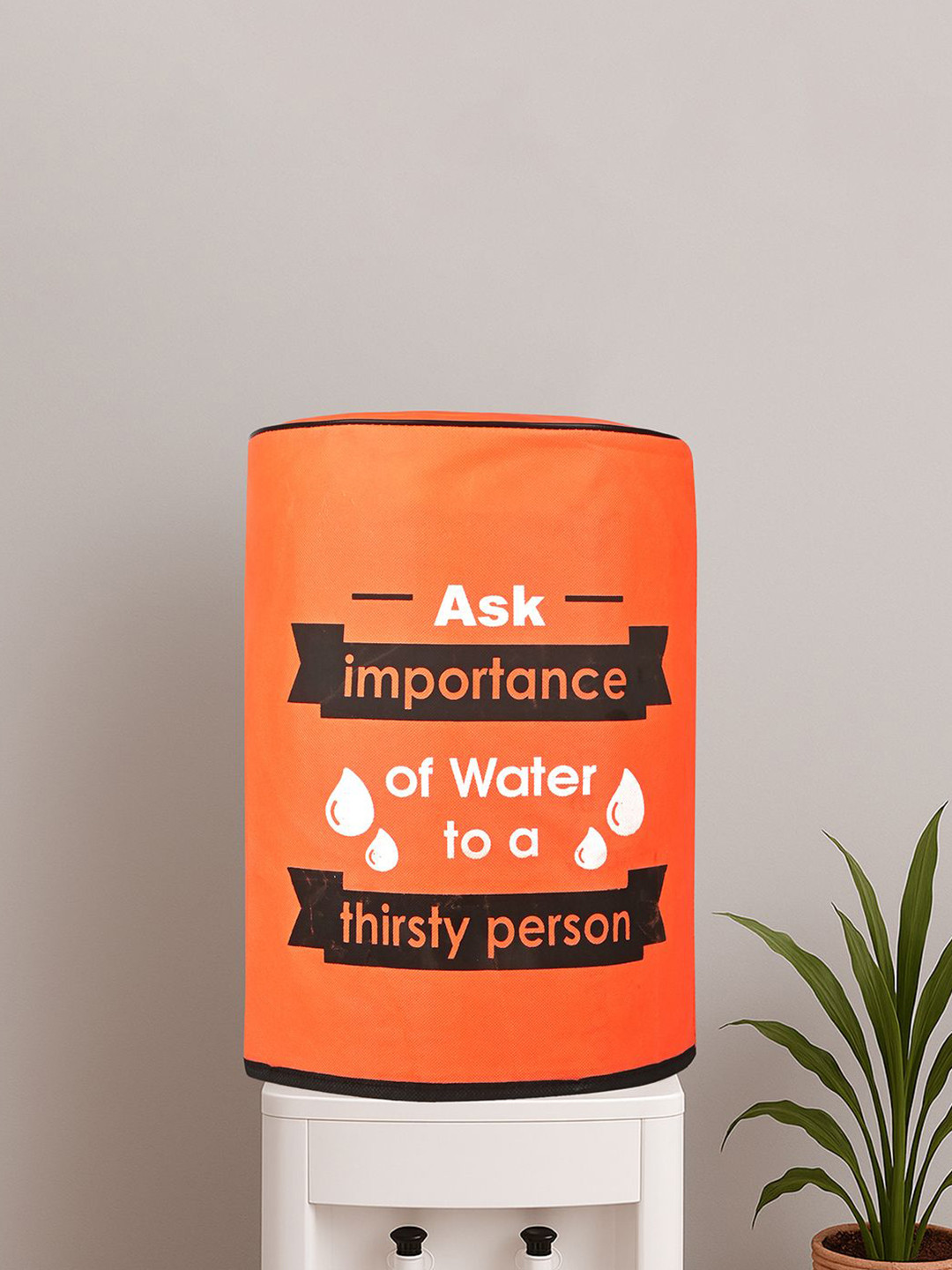 Kuber Industries Orange-Colored& Black Printed Water Camper Covers & Water Level Indicator