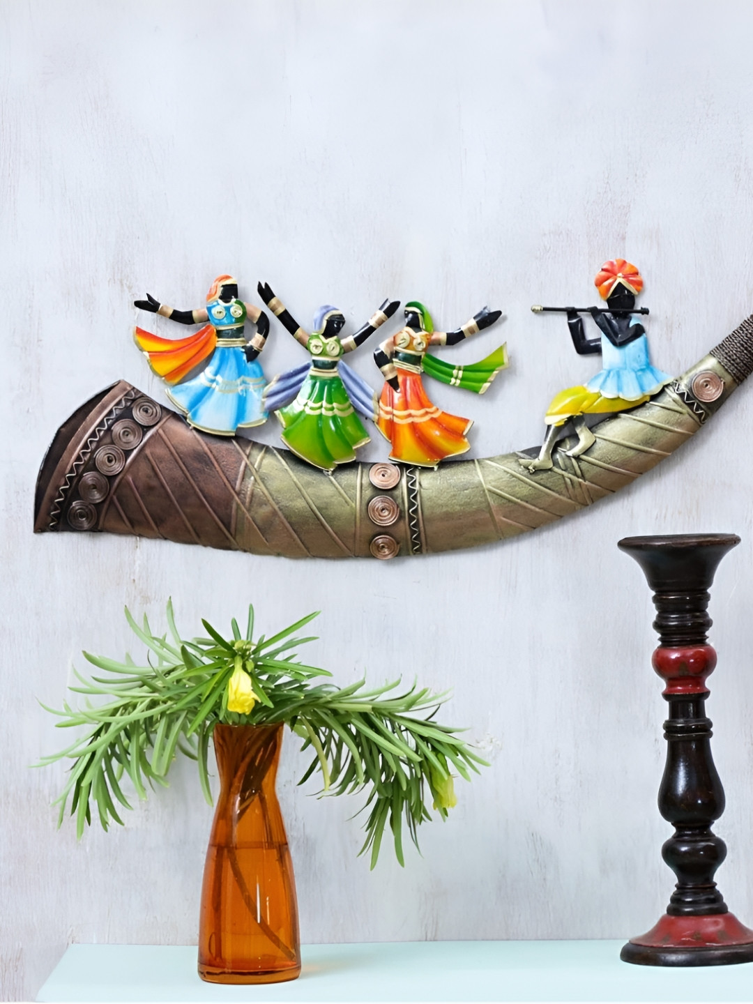 Aura Trumpet Dancing Lady Wall Mounted Hanging Art Sculpture