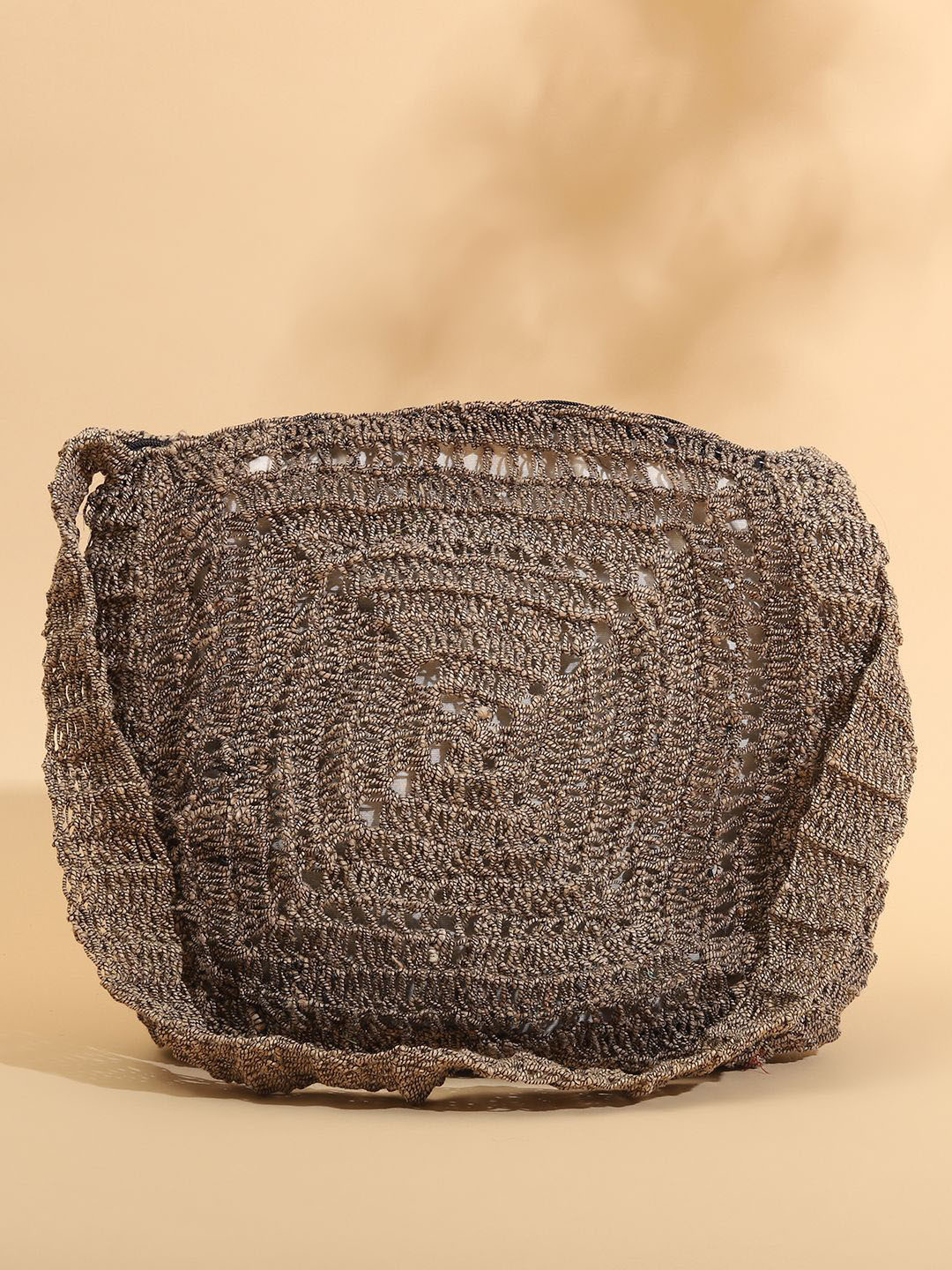 ITIHASIKALA Textured Quad- Spirit Crochet Cross-body Shoulder Bag