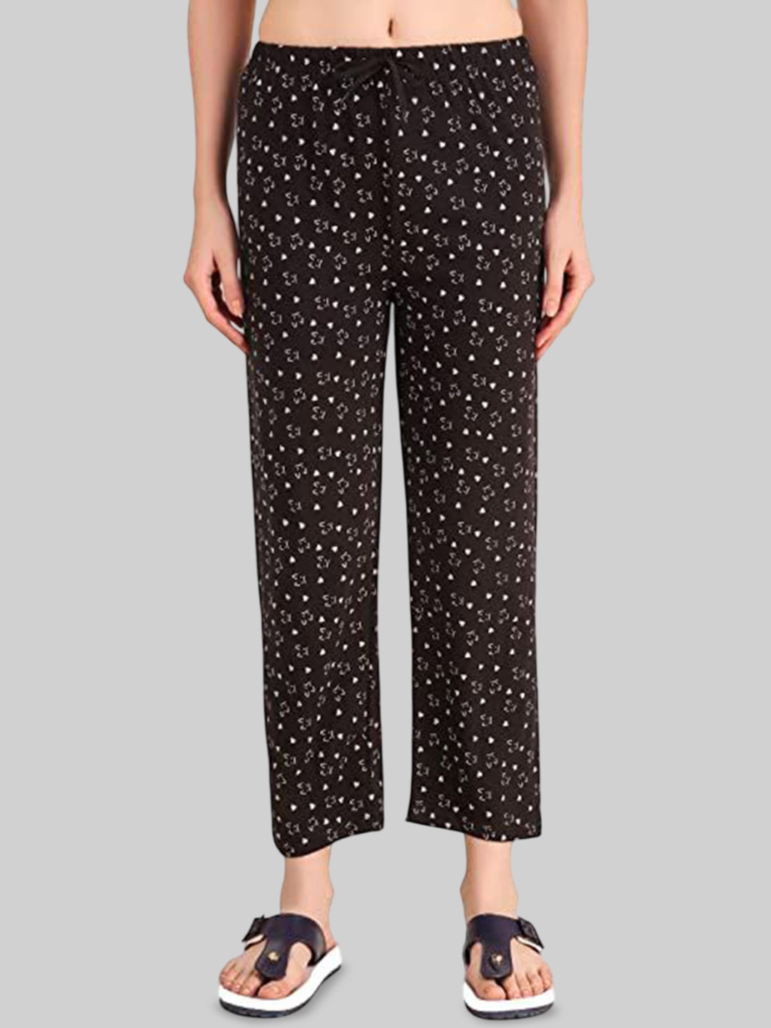 FIT N FAME Women's Printed Cotton Lounge Pants