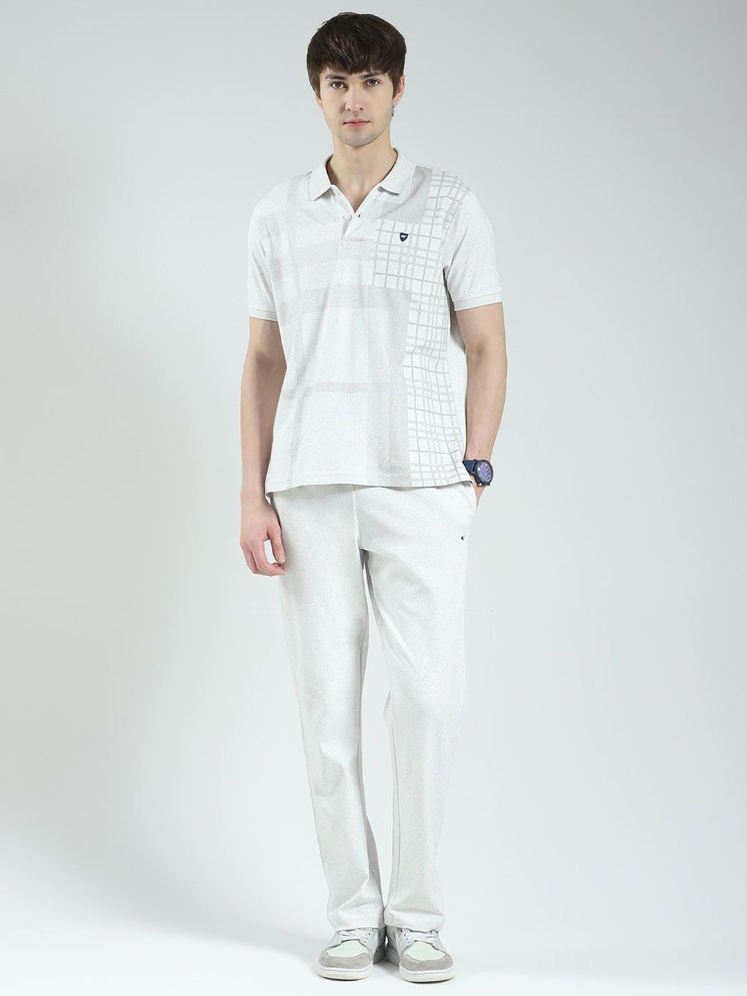 Monte Carlo Printed Polo Collar T-Shirt & Trousers With Shorts Co-Ord Set