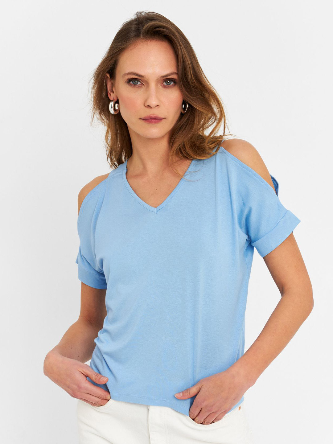 Cool & Sexy Cold-Shoulder Regular Top