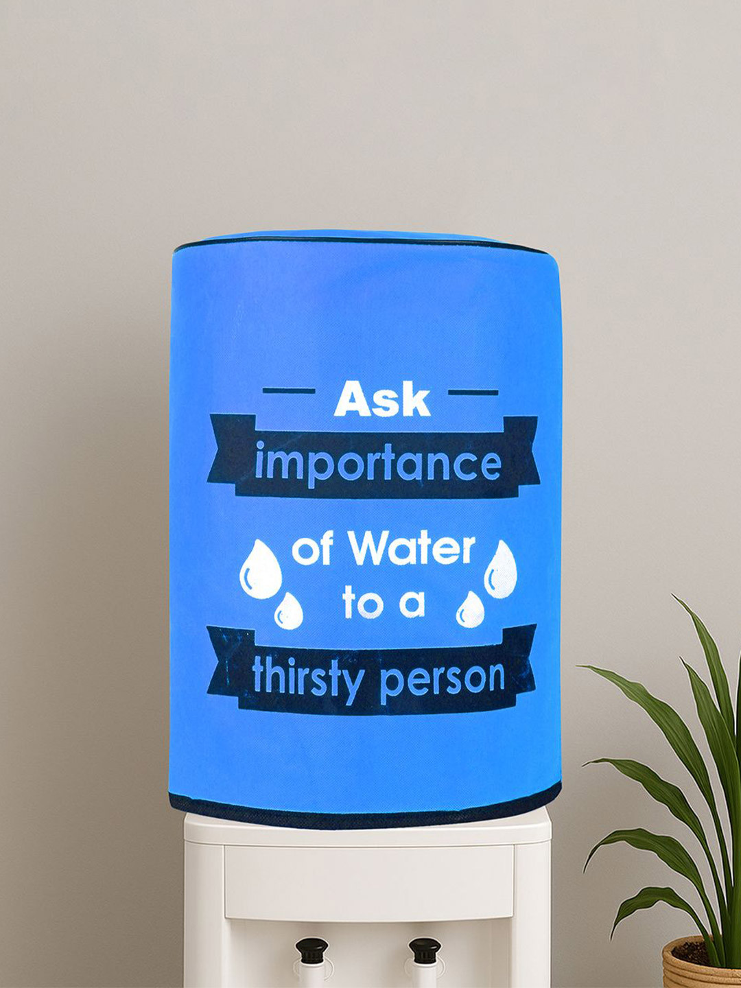 Kuber Industries Blue & Black Printed Water Camper Cover With Water Level indicator