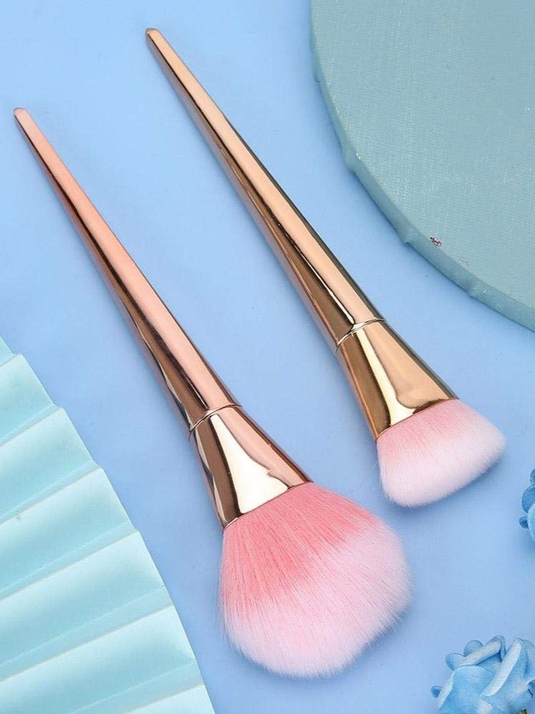 PURRPALAX Set Of 2 Ultimate Blend Makeup Brush For Cream, Liquid & Powder - Rose