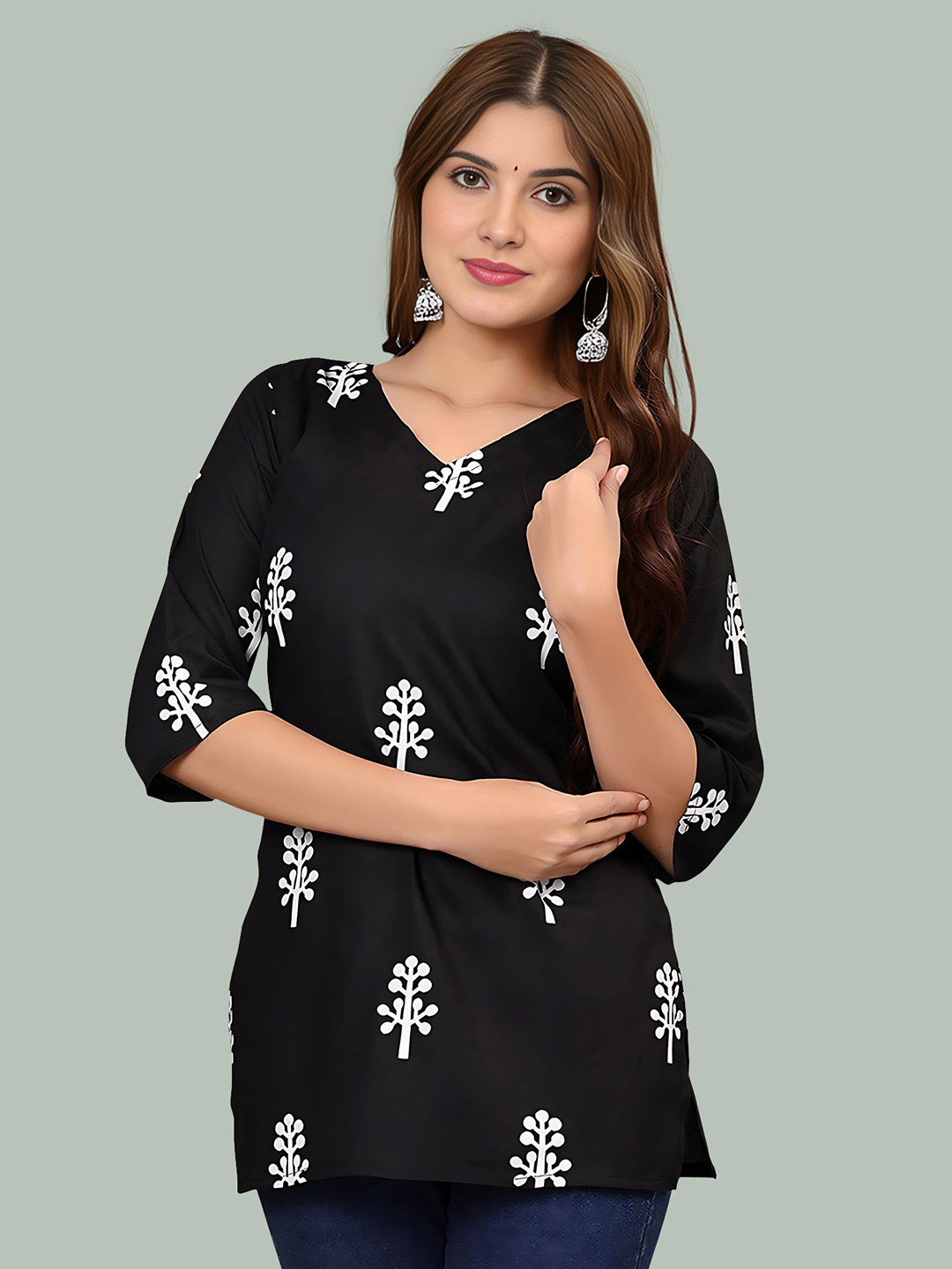 Dream Beauty Fashion Floral Print Longline Top