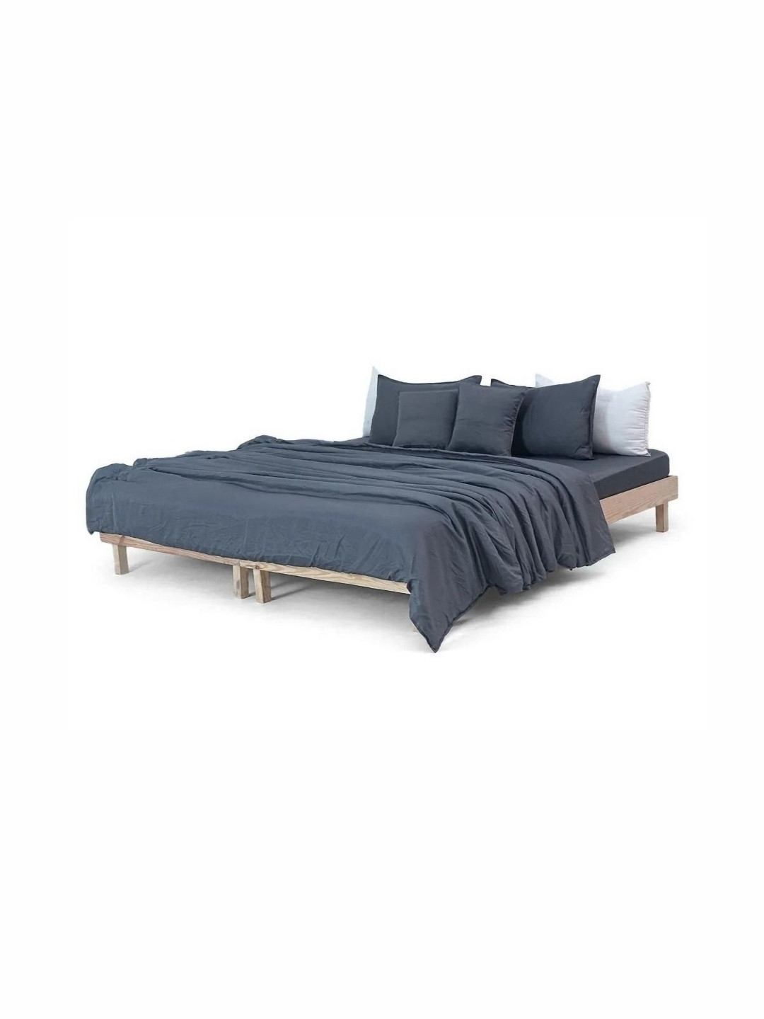 Zarf Charcoal 6 Pieces Egyptian Cotton Double King Superfine Bedding Set