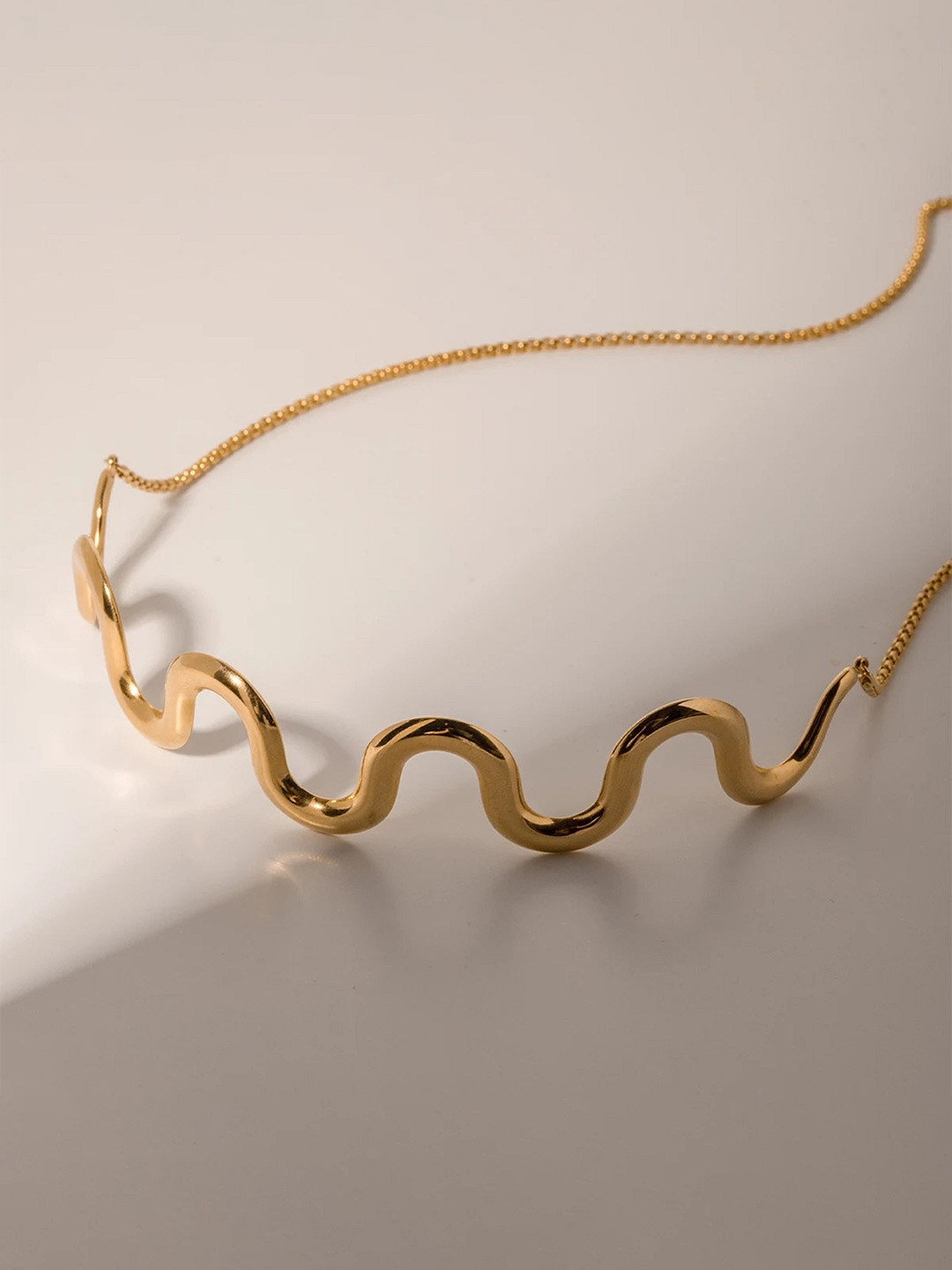 Amossh 18k Gold Plated Waterproof Rubina Necklace