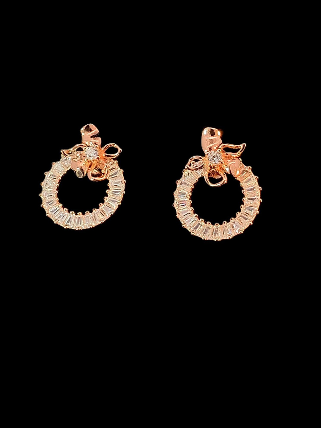 EZURR 925 Silver Blooming Circle Drop Earrings