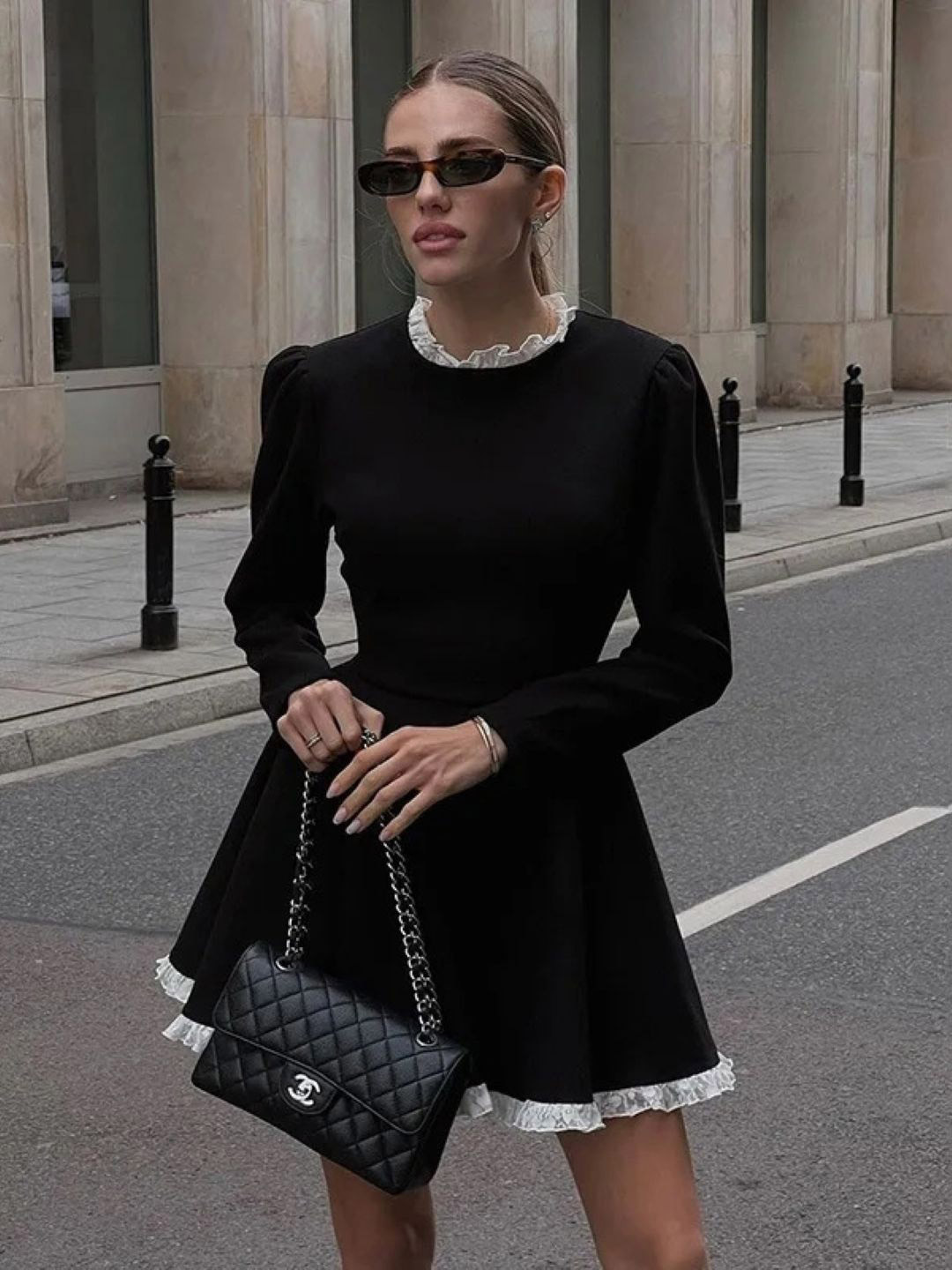 DressBerry Women Solid A-LineRound Neck Dress