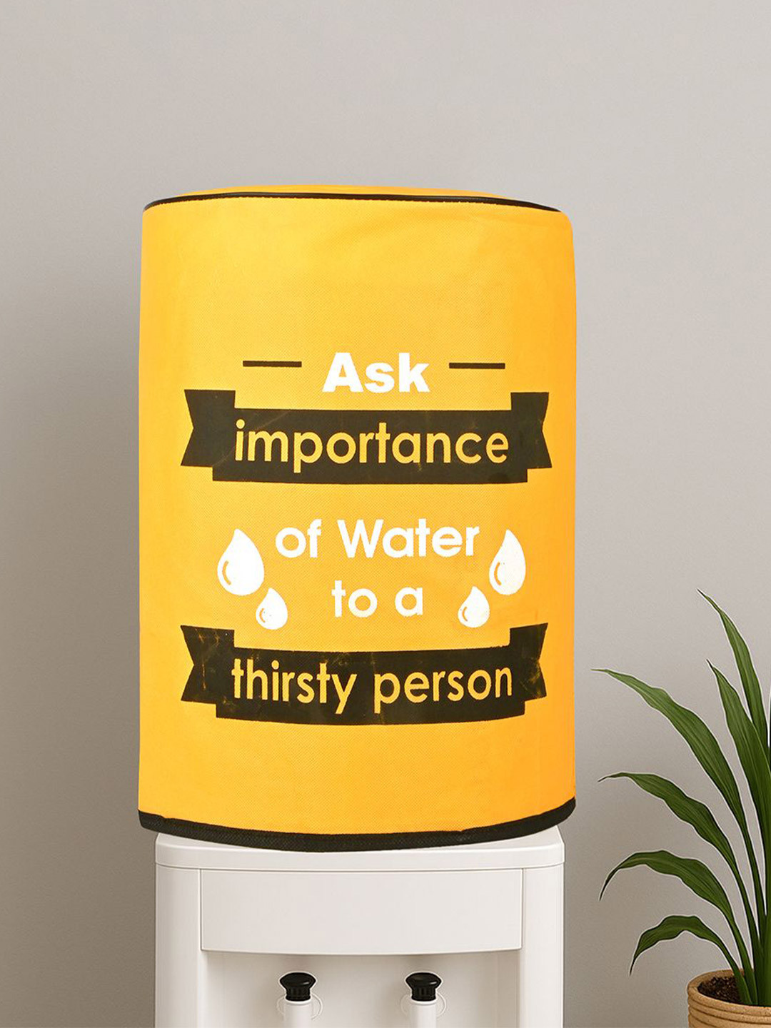 Kuber Industries Yellow & Black Printed Water Camper Cover With Water Level Indicator