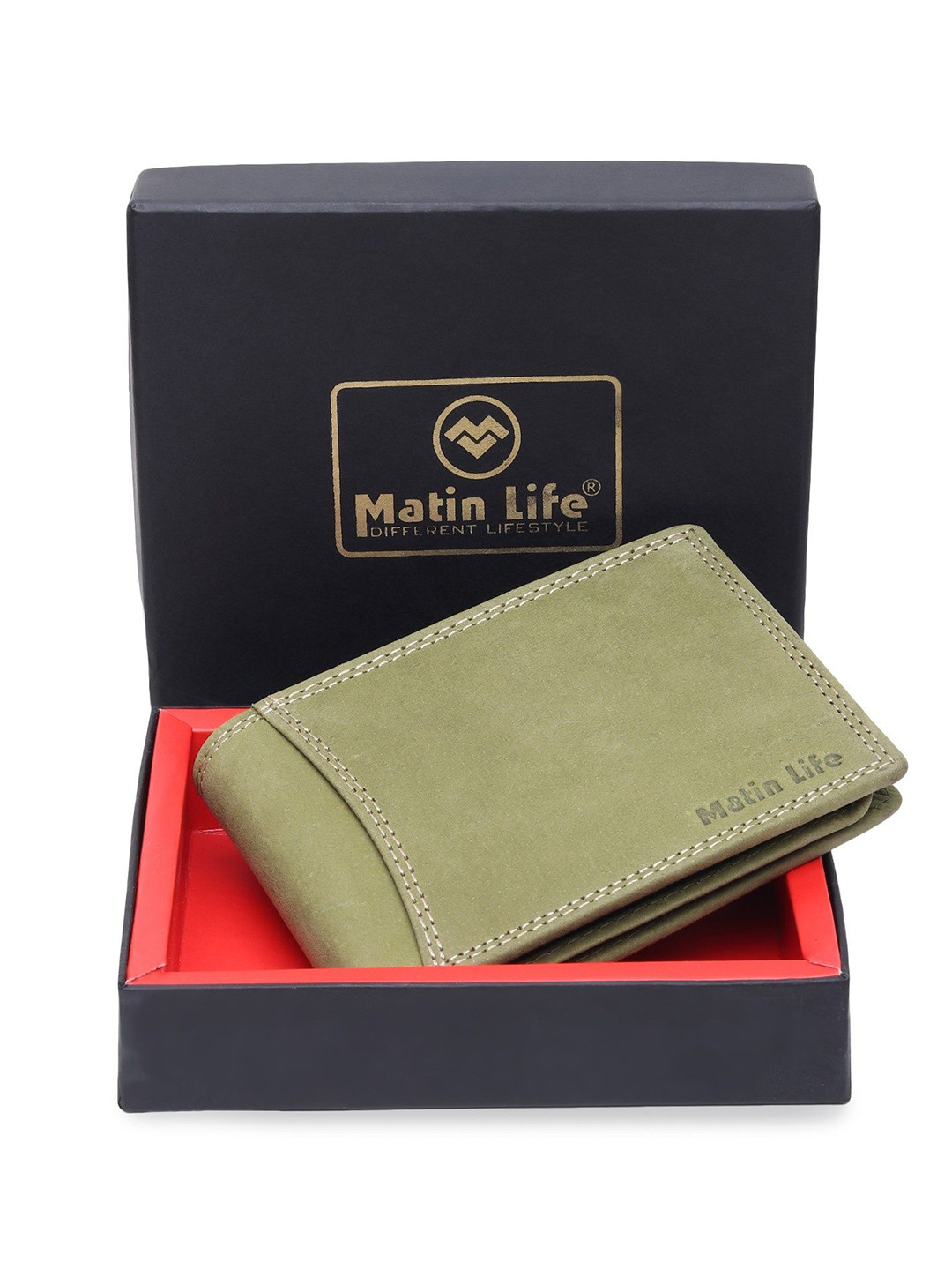 MATIN LIFE Men Zip Detail Leather Two Fold Wallet
