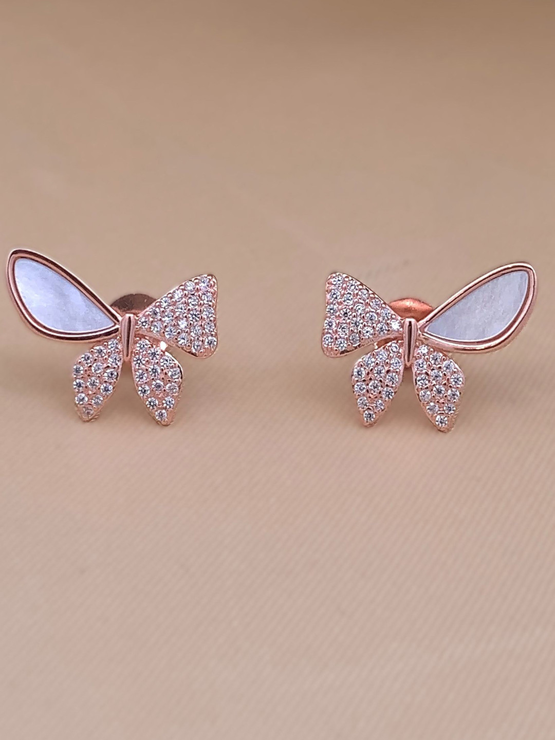 EZURR 925 Silver Enchanted Wings Stud Earrings