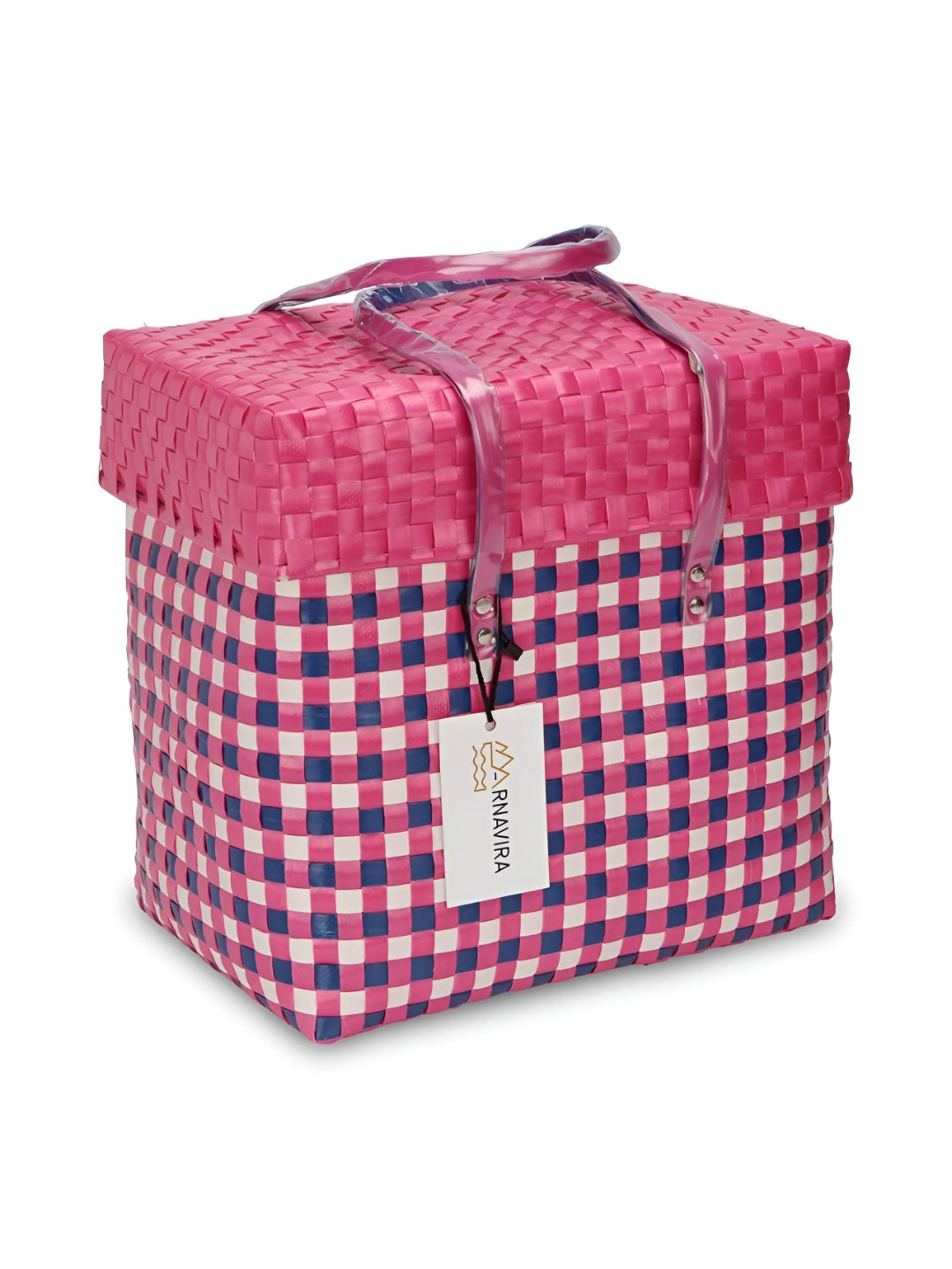 Arnavira Pink & White Easy to Clean Fruit and Vegetable Basket