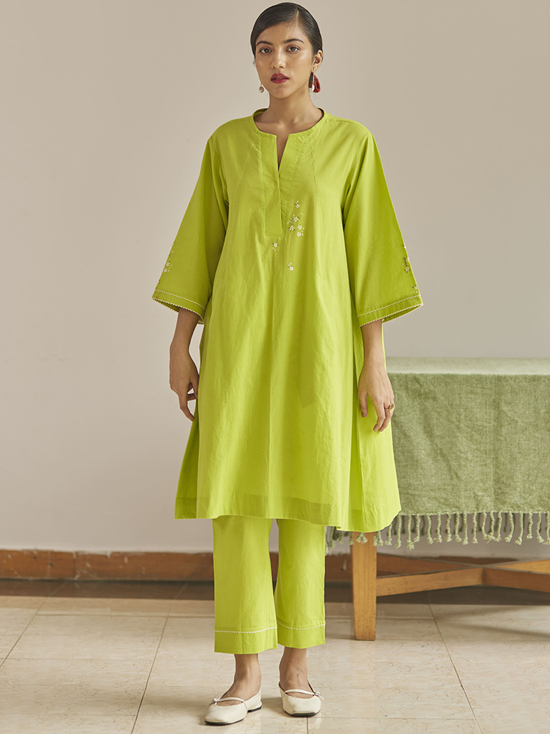 Raas by Ekta Bohemian Blossoms Embroidered Top With Trouser Co-Ords
