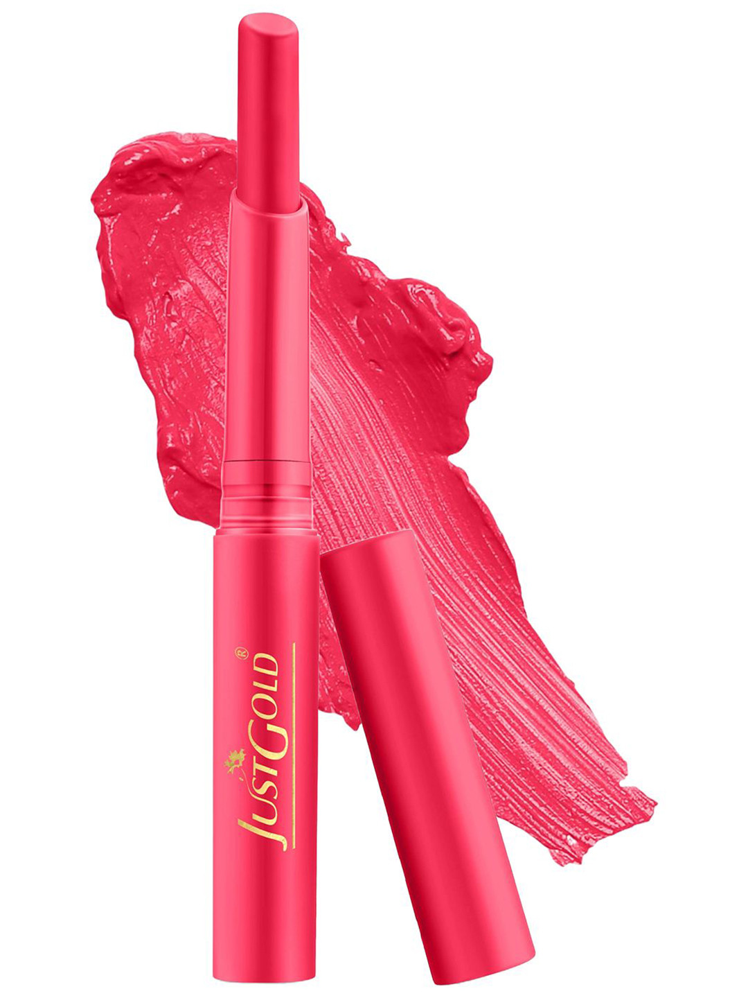JUSTGOLD Long Lasting Matte Lipstick With Vitamin E & Aloevera - 4 g - Luscios Pink -11
