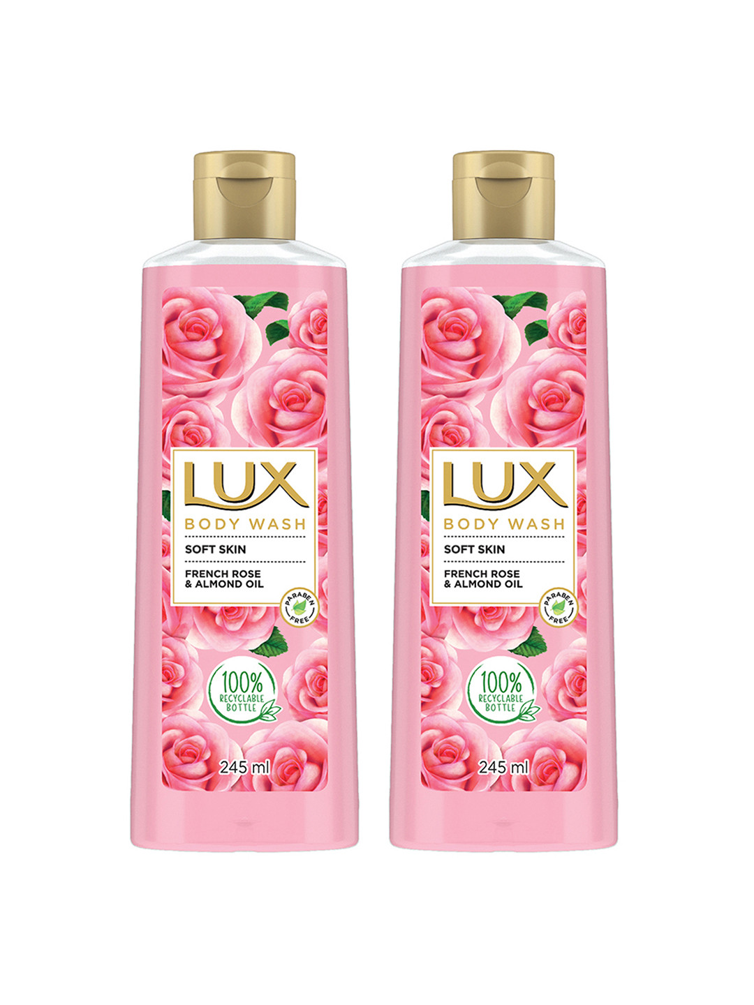 LUX Set Of 2 Soft Skin Body Wash With Almond Oil For Glowing Skin - 245ml Each