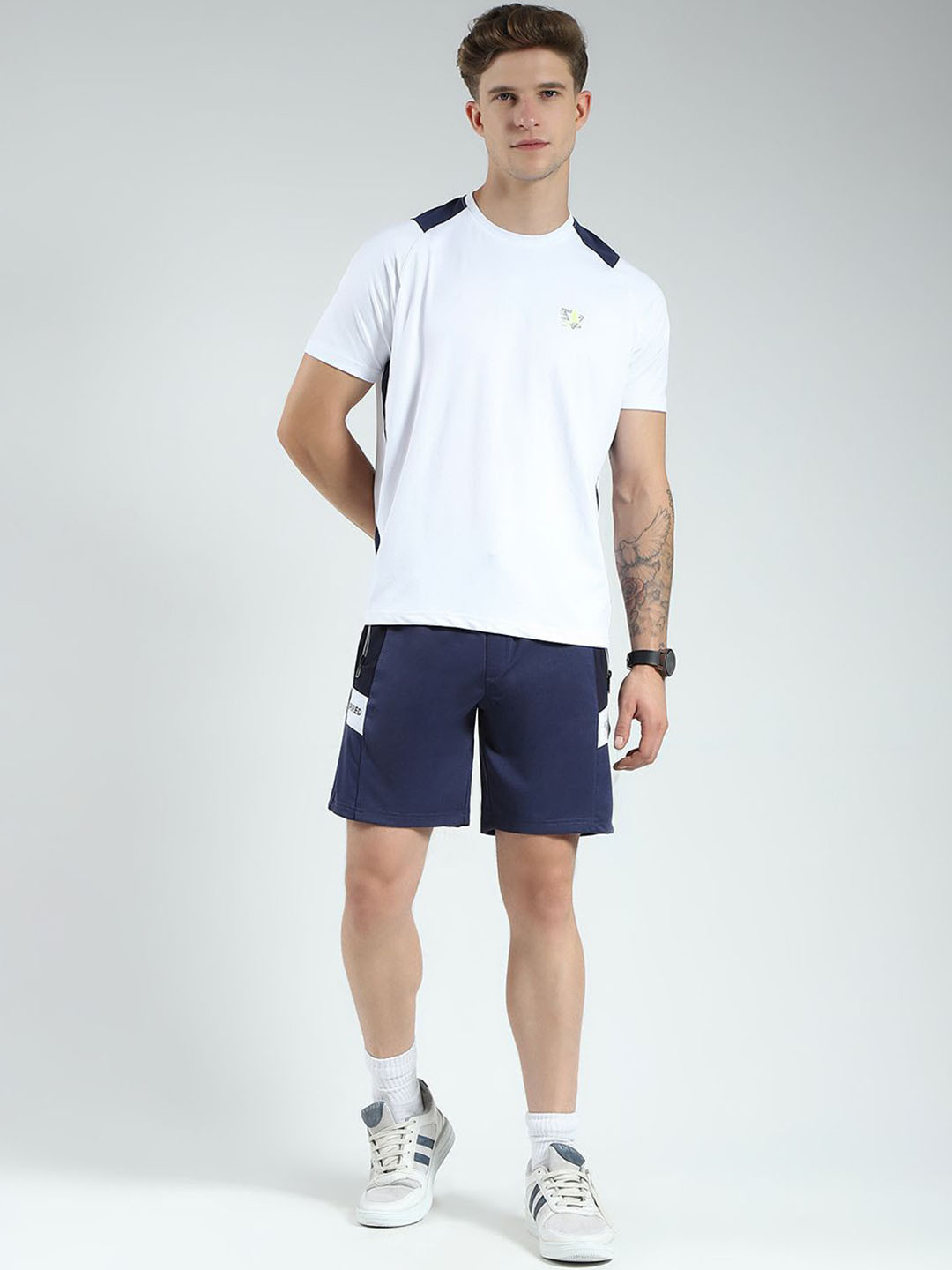 Monte Carlo Colorblocked Round Neck T-Shirt & Bermuda Shorts Co-Ord Set