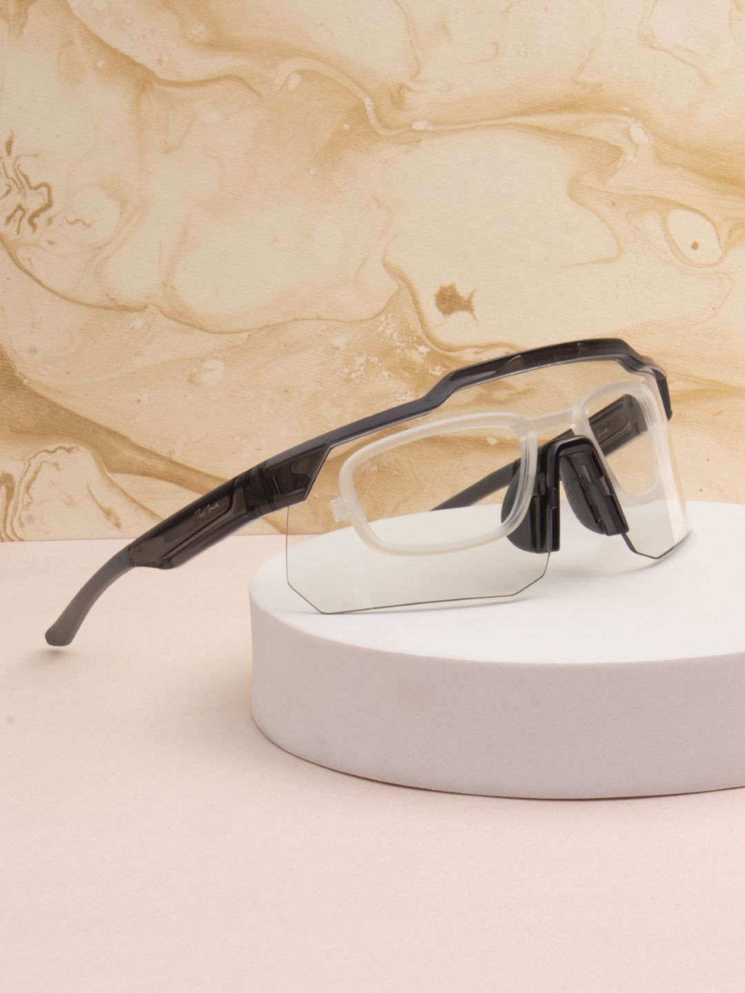 Ted Smith Unisex Grey Photochromic Lens & Prescription Lens Clip Sports Shooting Glasses