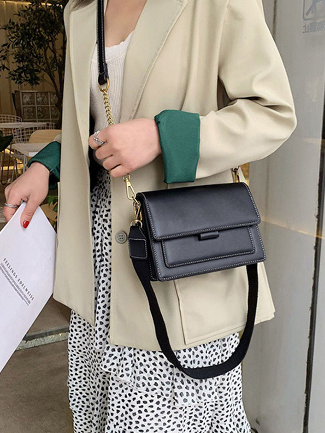 LULU & SKY Structured Rectangular Sling Bag