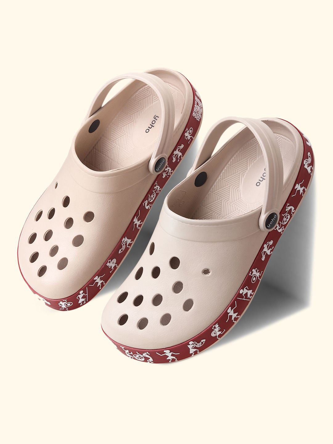 yoho Women Hacker Clog 003  Lightweight & Waterproof Warli Art Clogs