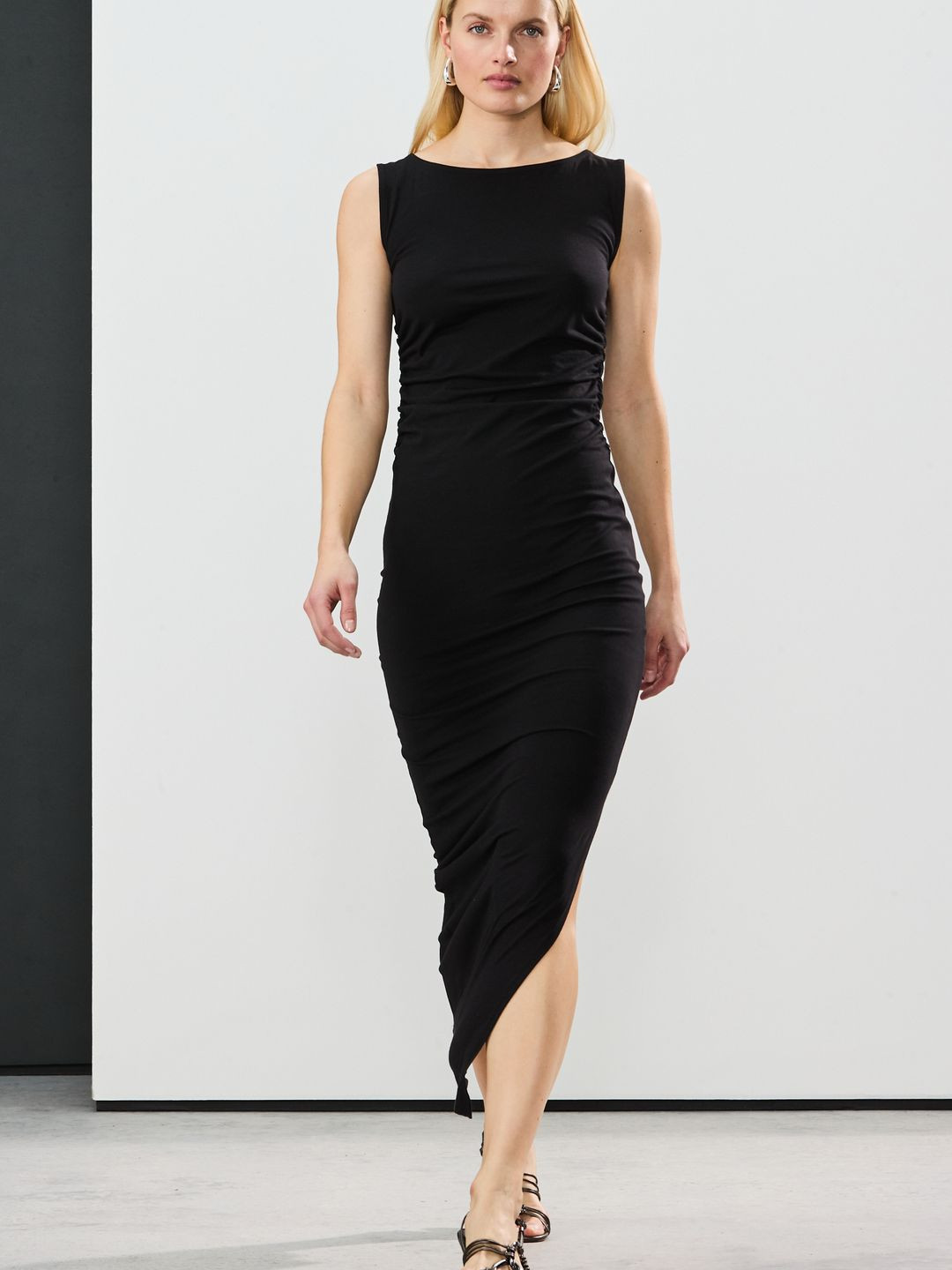 NEXT Ruched Side Slit Bodycon Maxi Dress