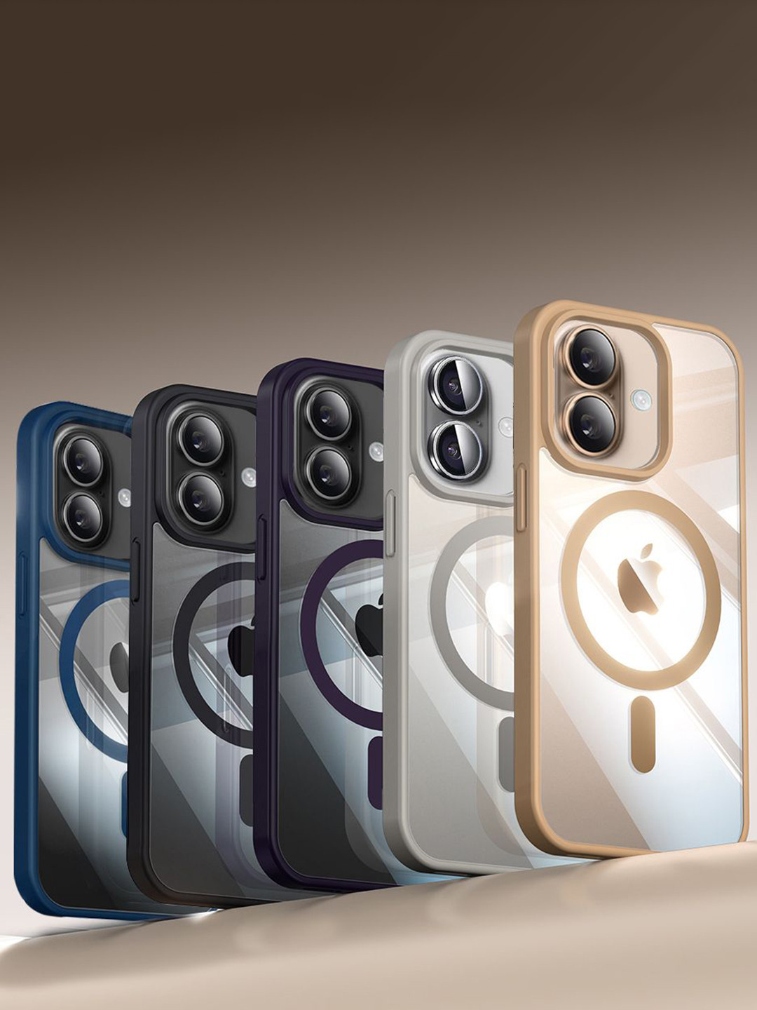 Luxury Kase Transparent iPhone 16 Impact Resistant Back Case with Shockproof Bumper