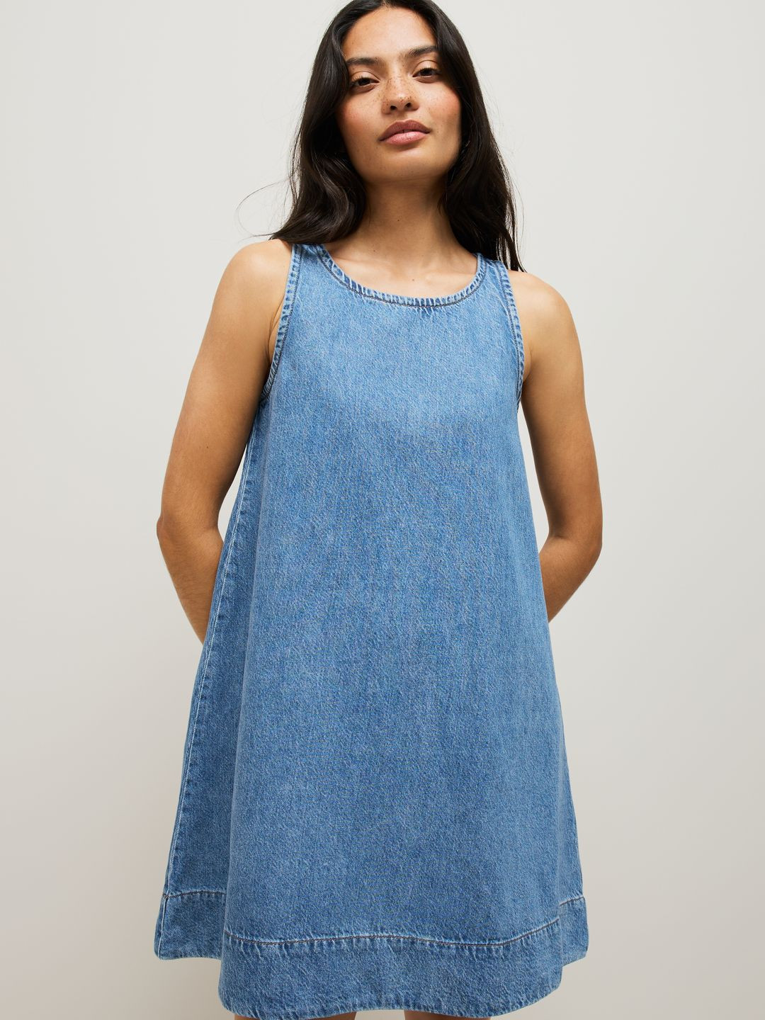NEXT Pure Cotton Denim A-Line Dress