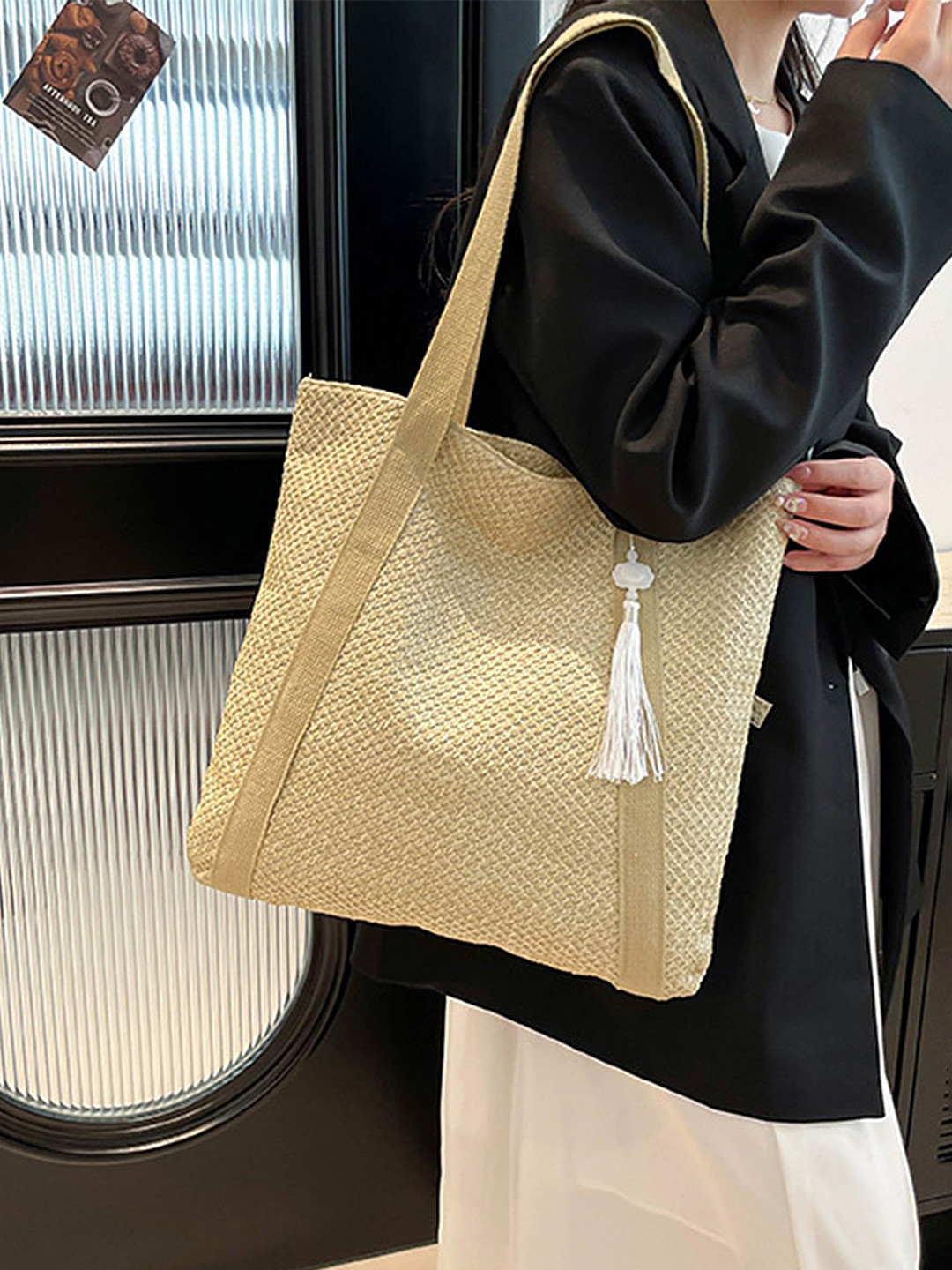 LULU & SKY Structured Tote Bag With Tasselled