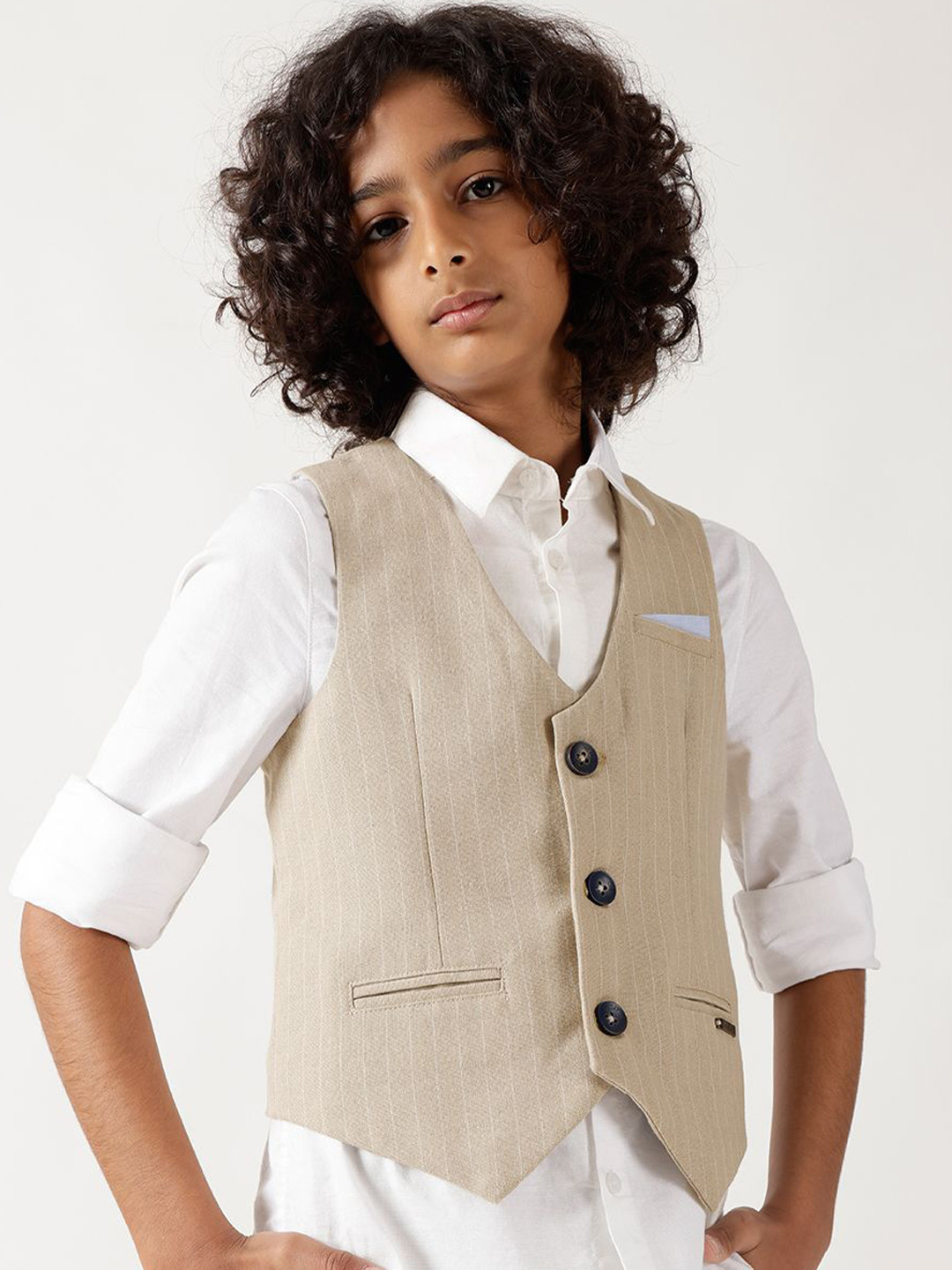 One Friday Boys Cotton Printed Sleeveless  Waistcoat