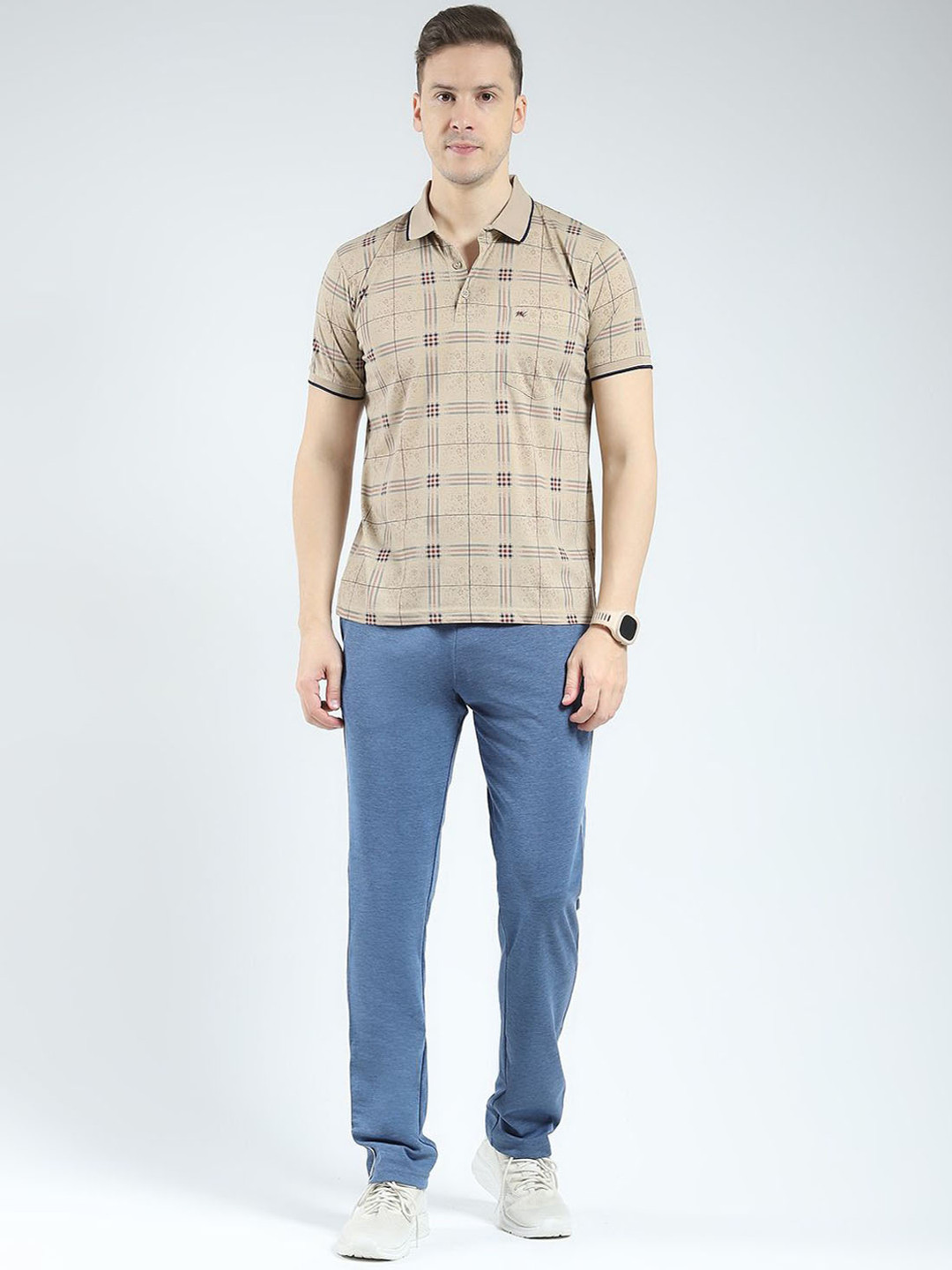 Monte Carlo Checked Polo Collar T-Shirt & Trouser Co-Ord Set