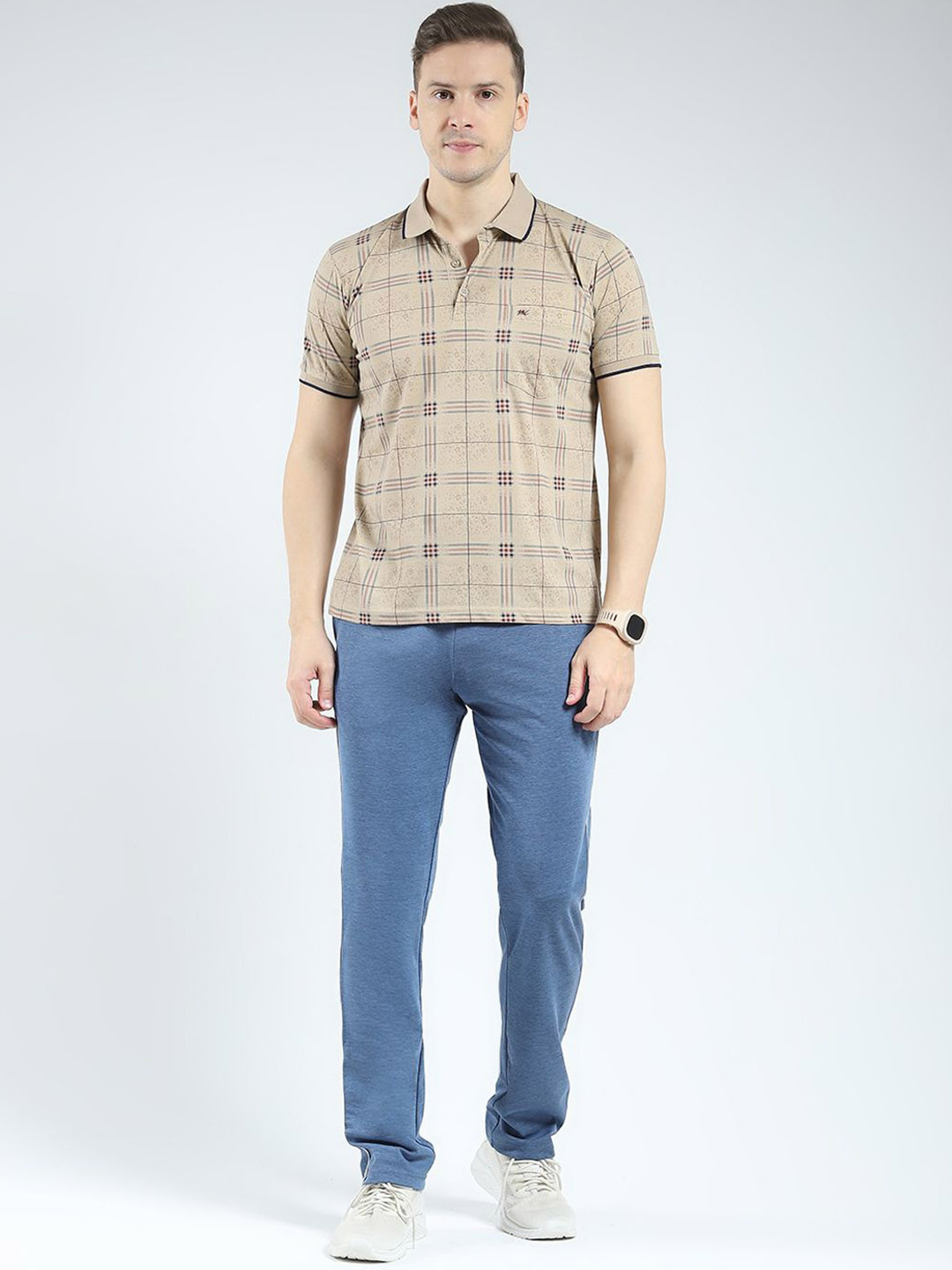 Monte Carlo Checked Polo Collar T-Shirt & Trouser Co-Ord Set