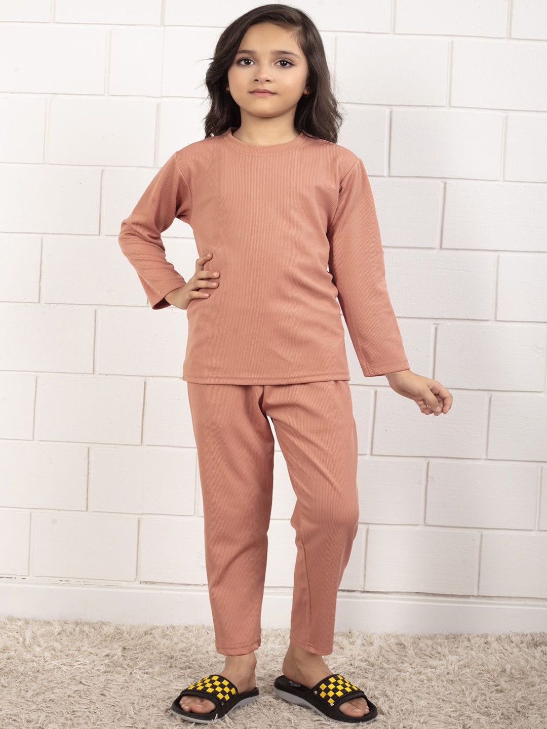 BAESD Girls Striped Slip-On Night suit