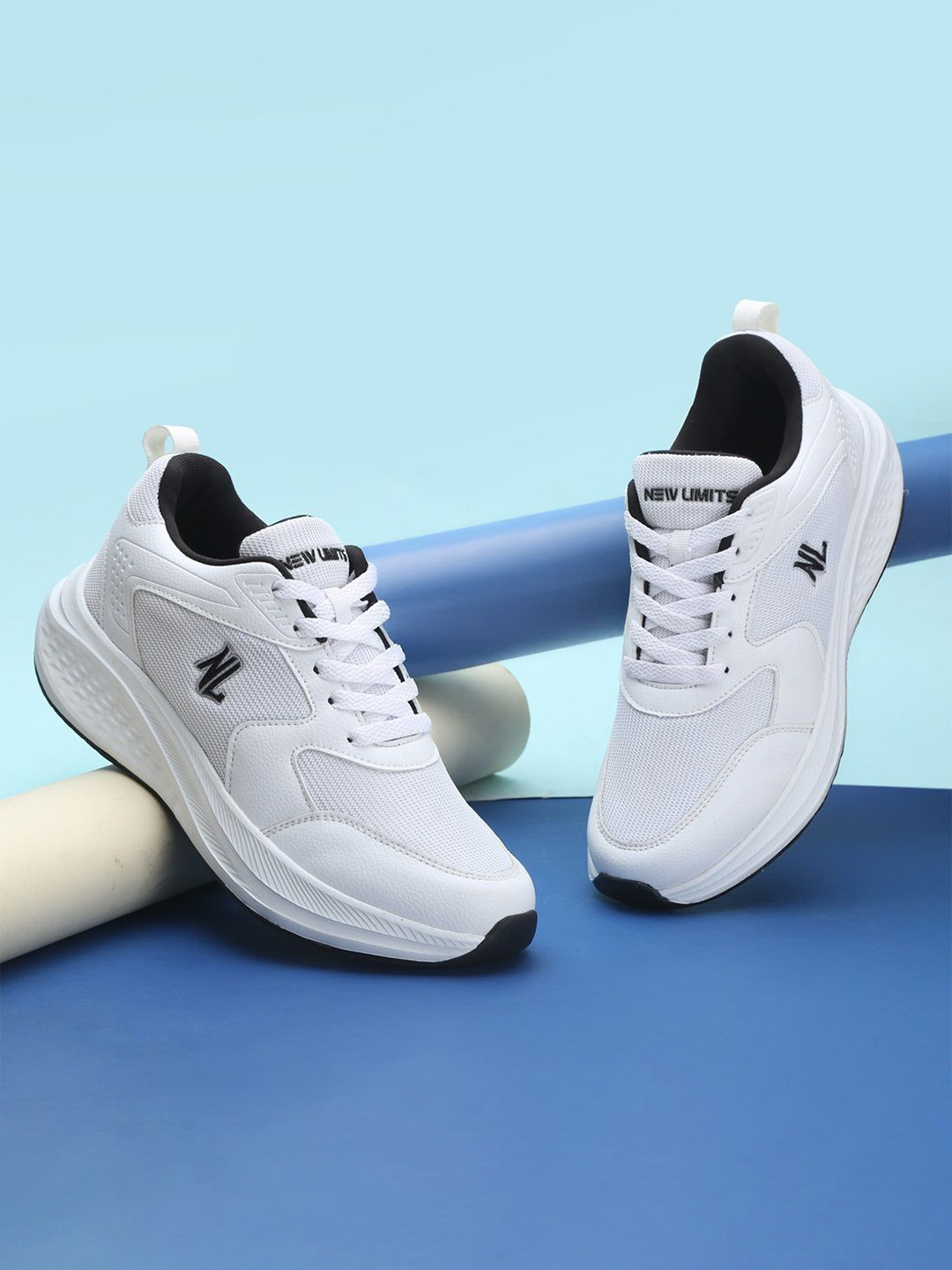 NEW LIMITS Men Solid Mesh Mid-Top Running Sports Shoes