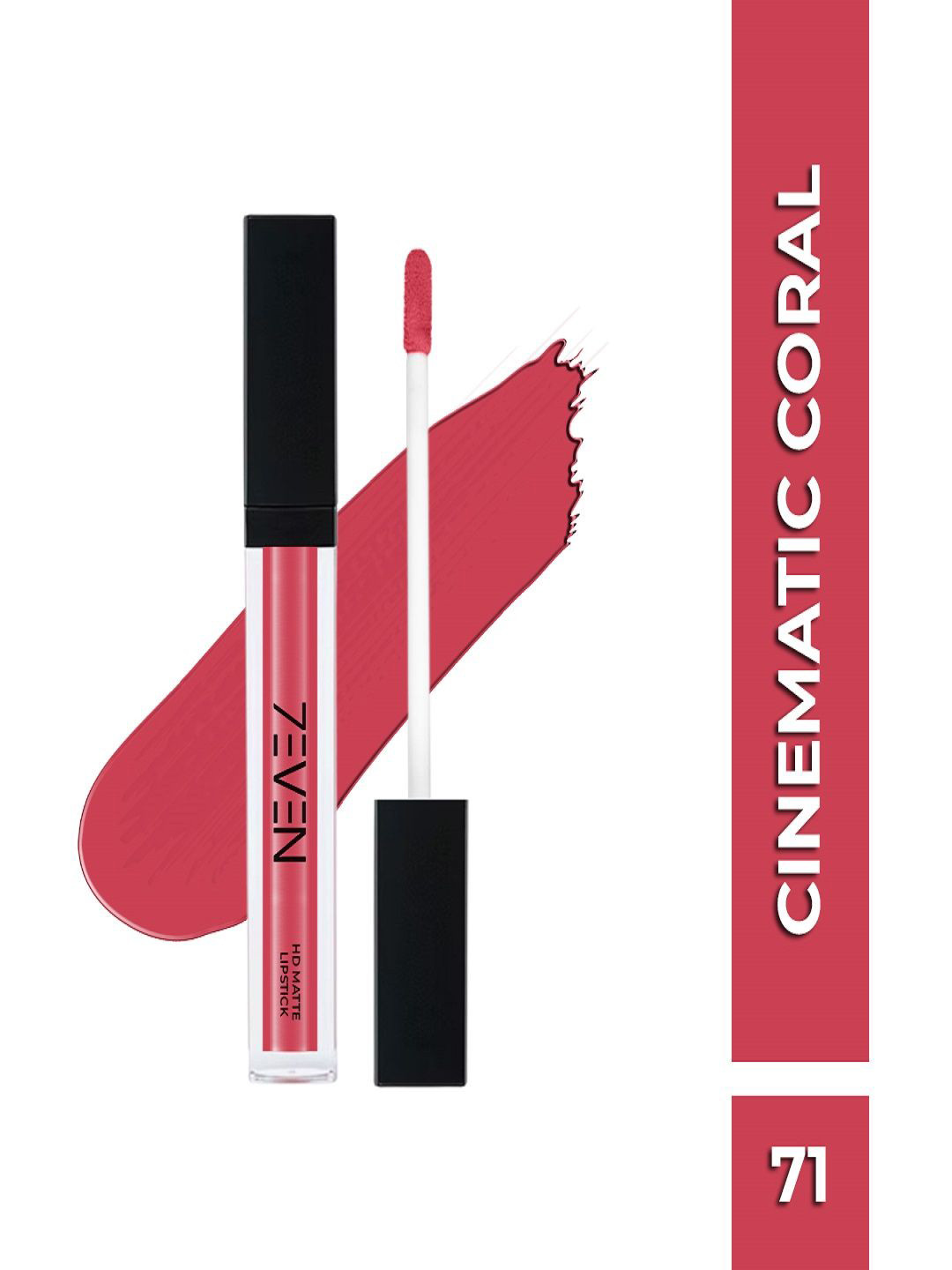 7EVEN Girls Night Out HD Matte Liquid Lipstick - 5 ml - Cinematic Coral 71