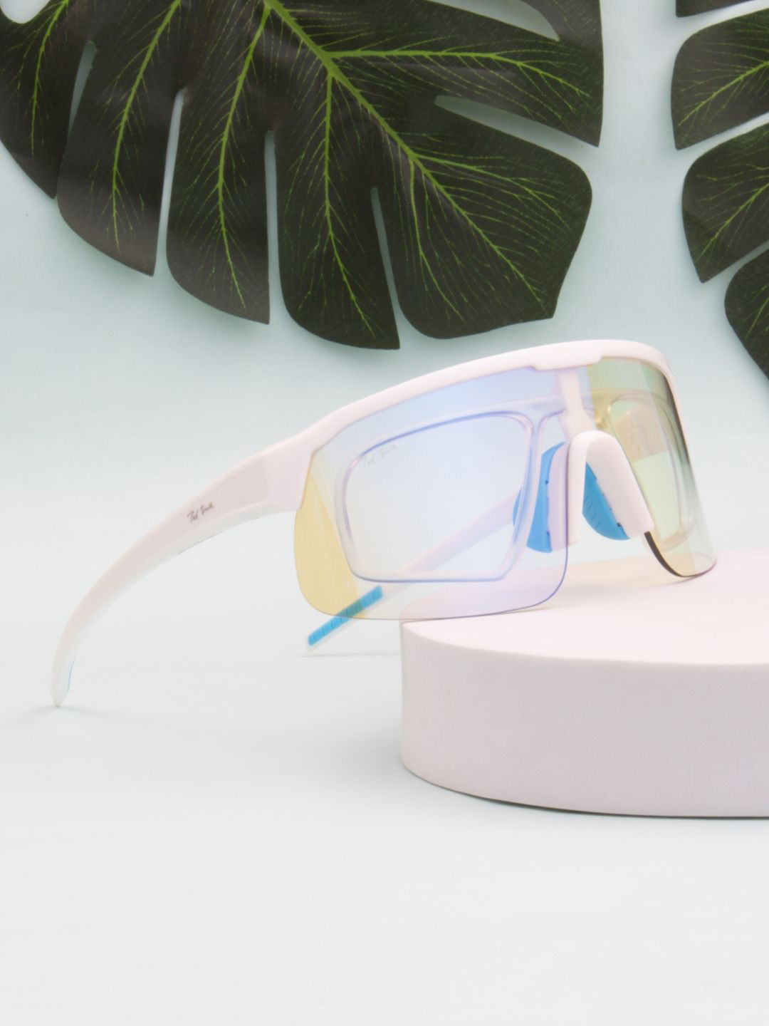 Ted Smith Unisex White Photochromic Lens & Prescription Lens Clip Sports Shooting Glasses