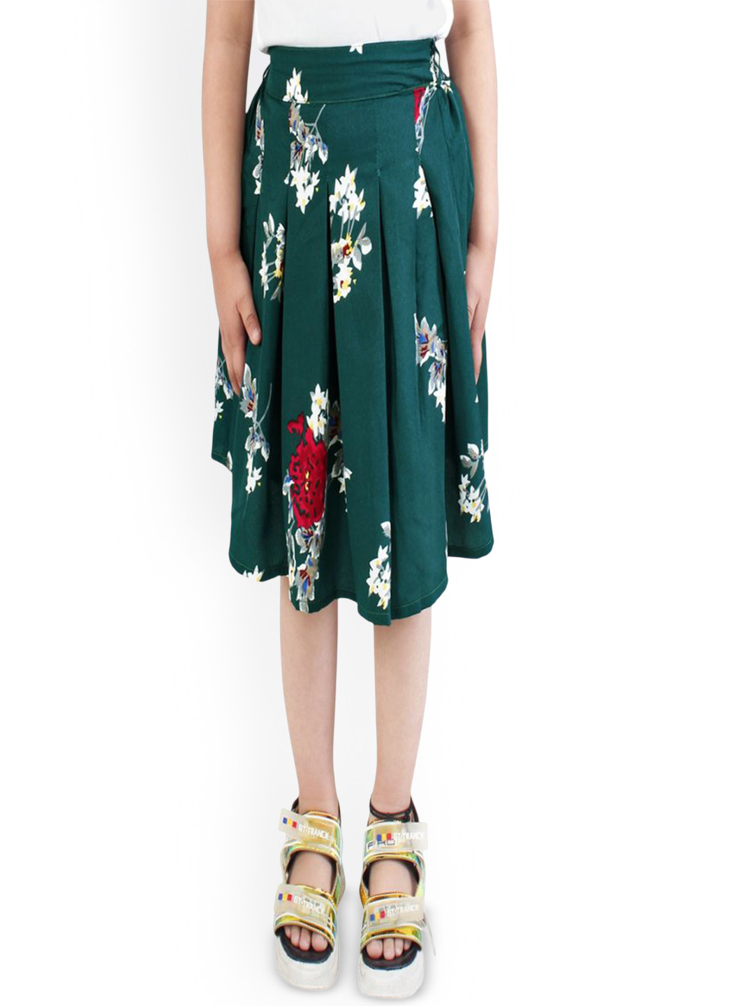 Alisha Moda Girls Printed Flared Knee Length Skirt