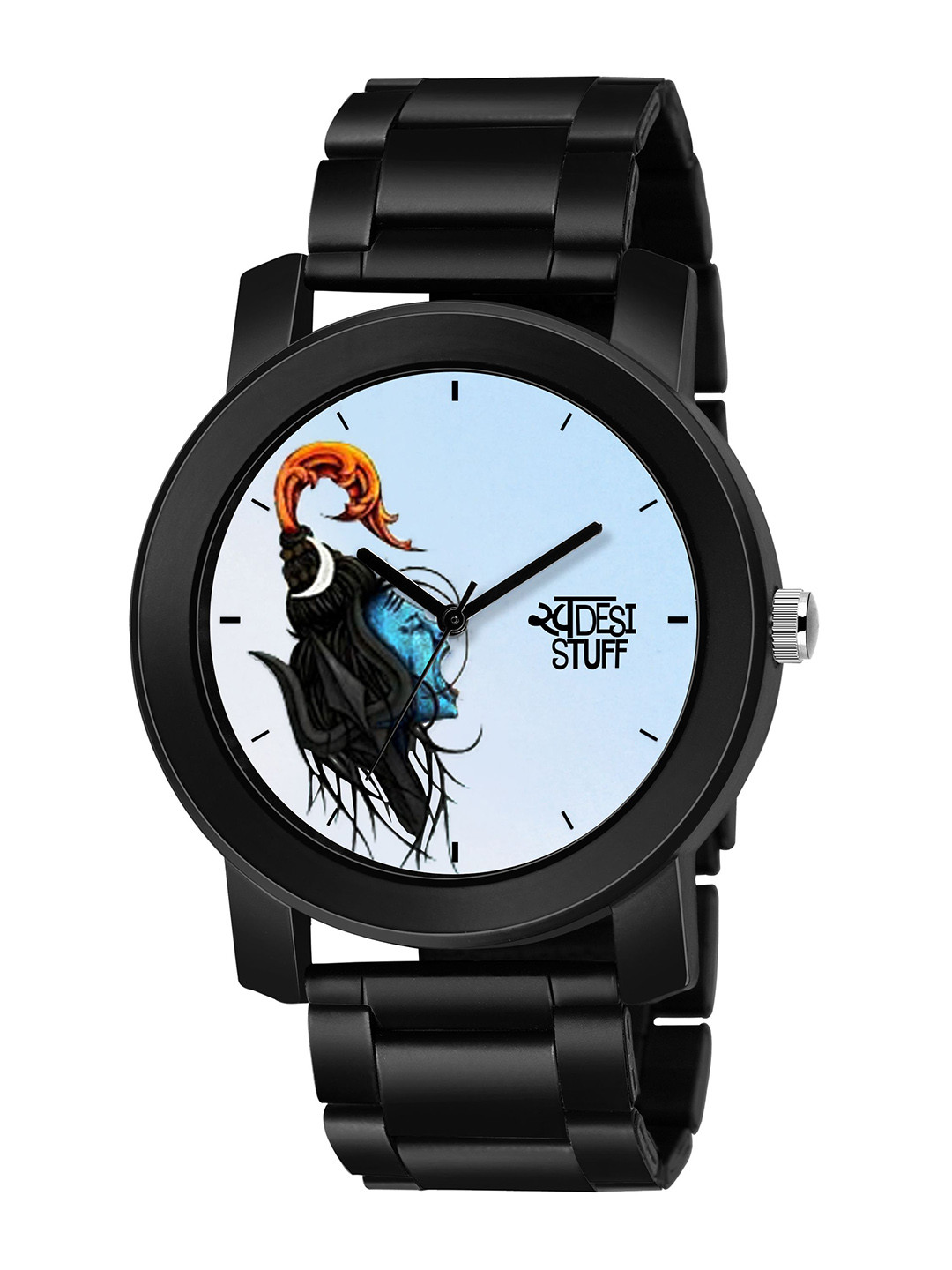 SWADESI STUFF Men Dial & Bracelet Style Straps Analogue Watch METAL BLACK 20B