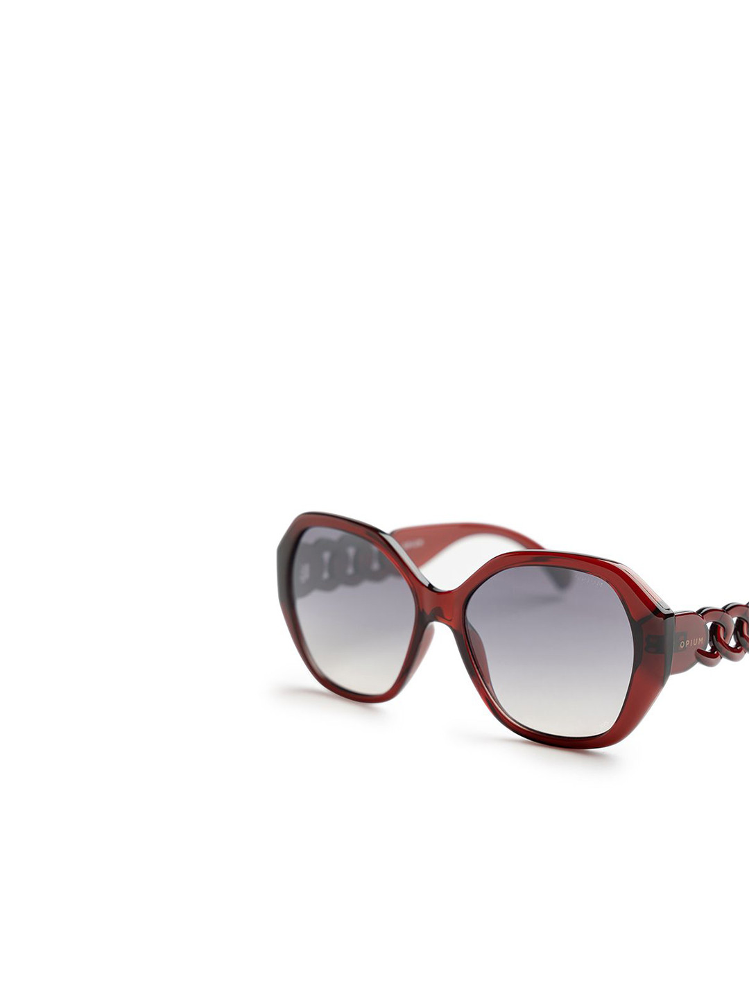 OPIUM Maroon Hexa UV Protection Plastic Sunglasses for Women