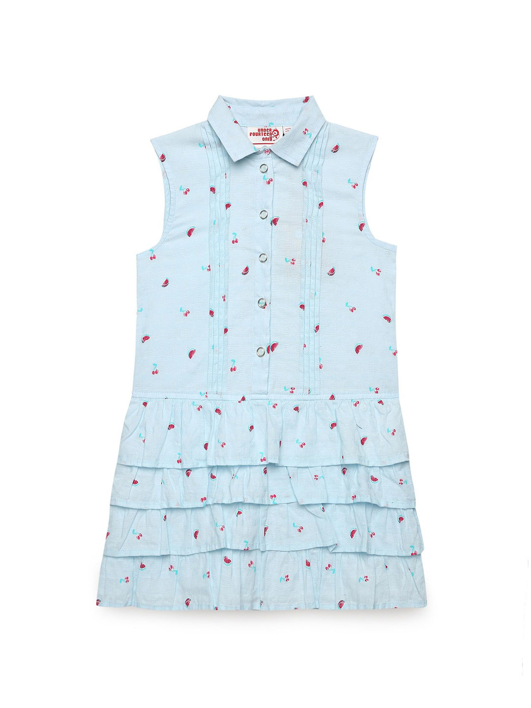 UNDER FOURTEEN Girls Conversational Printed A-Line Knee Length Dress