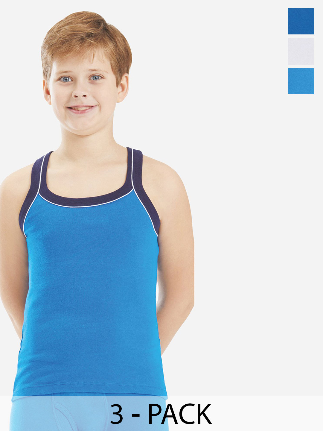 Bodycare Kids Boys Pack Of 2 Soft Breathable Cotton Rib Vests KGA2014RBWH-60