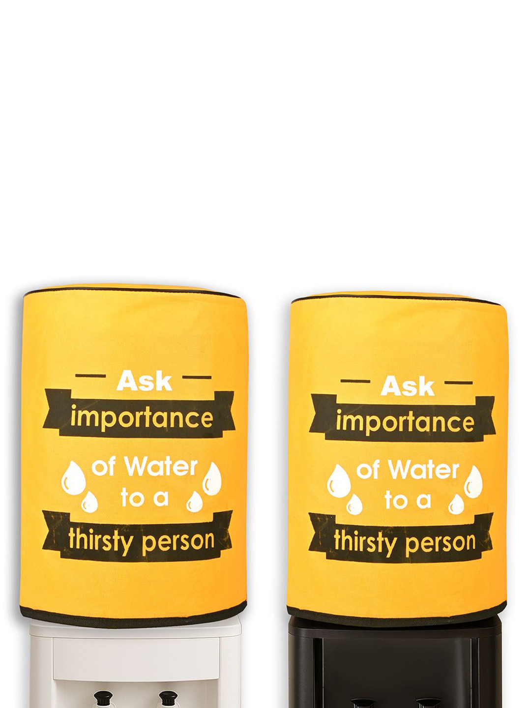 Kuber Industries 2Pcs Yellow& Black Printed Water Camper Covers With Water Level Indicator