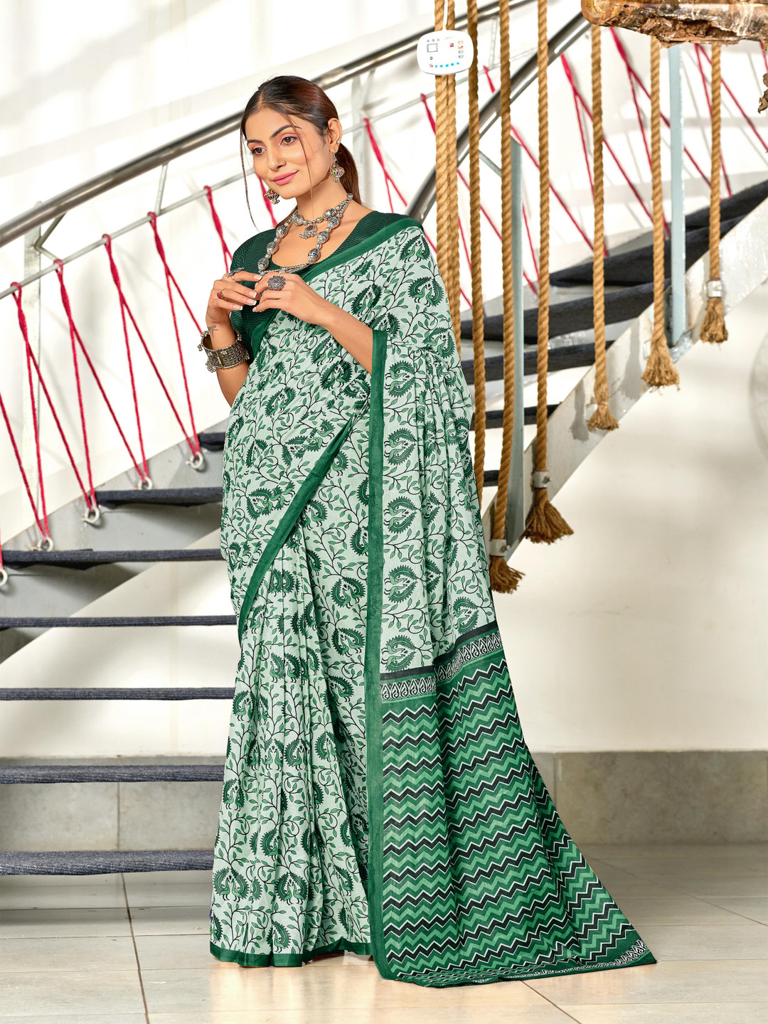 Panzora Block Print Saree