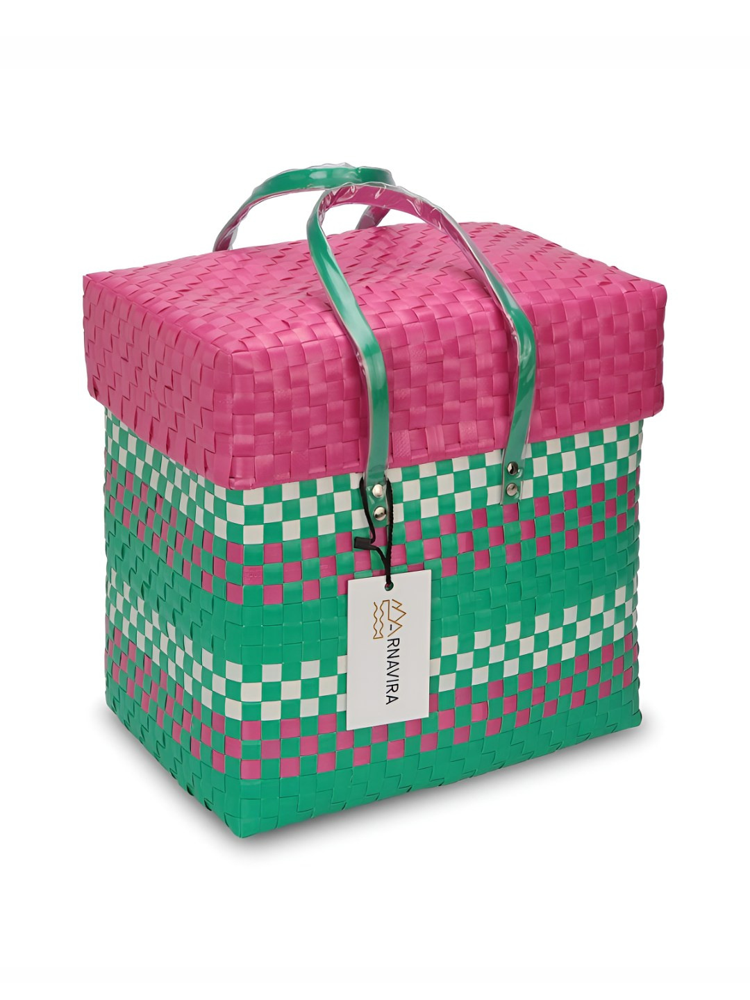 Arnavira Green & Pink Easy to Clean Fruit and Vegetable Basket