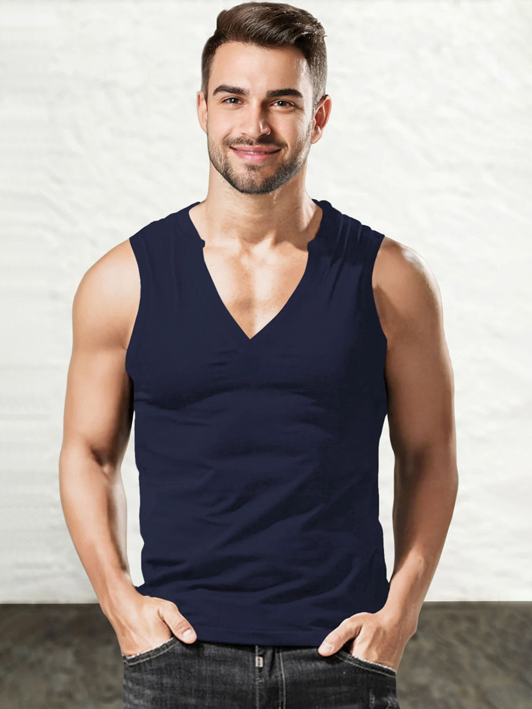 TRIPR Cotton V-Neck Gym Vest TNVVEST-VT2